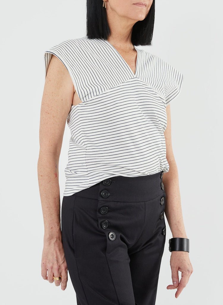 Wide Strap Tank - White/Black - Meg Canada