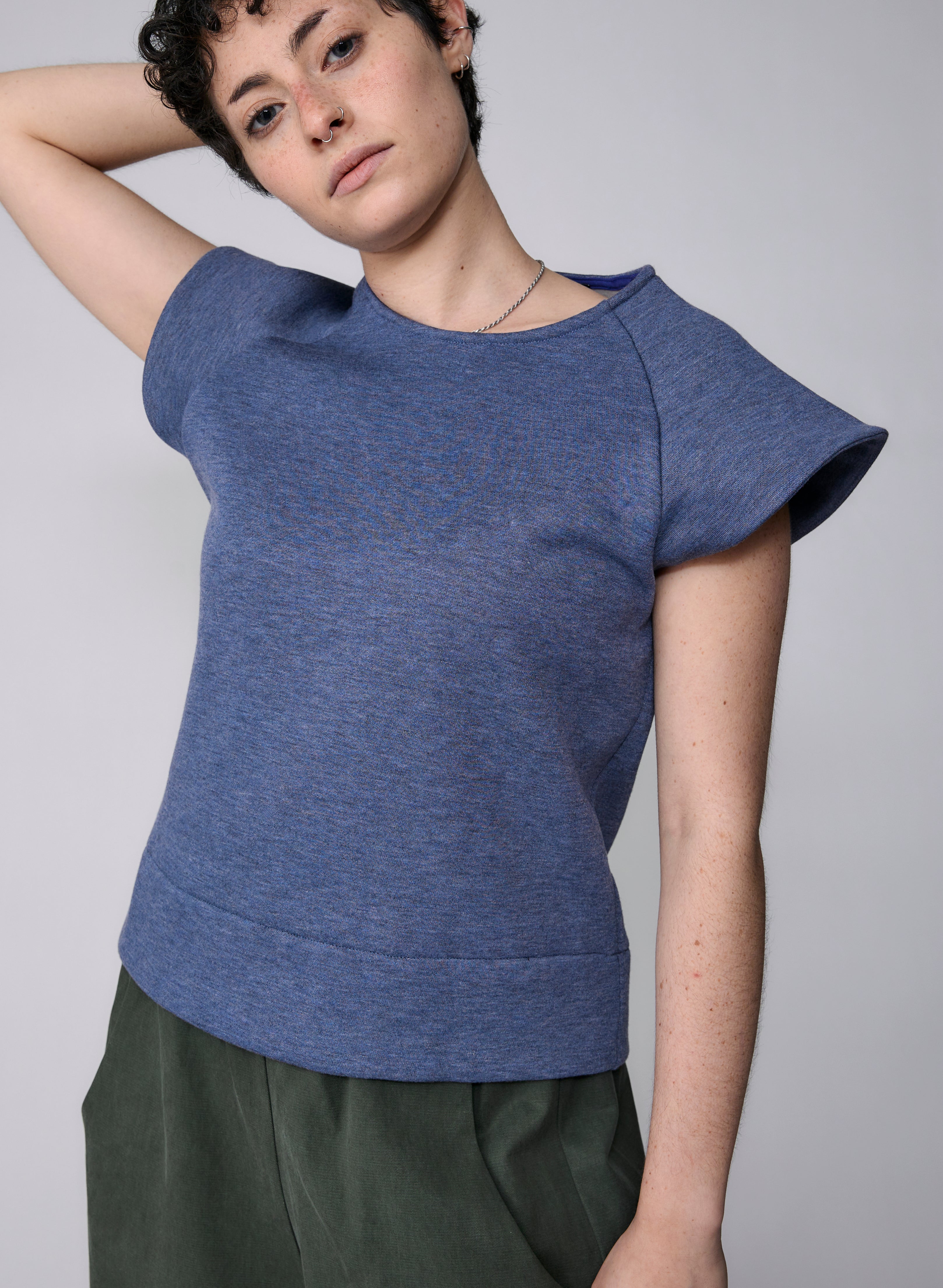 Old City Raglan Tee - Denim Blue