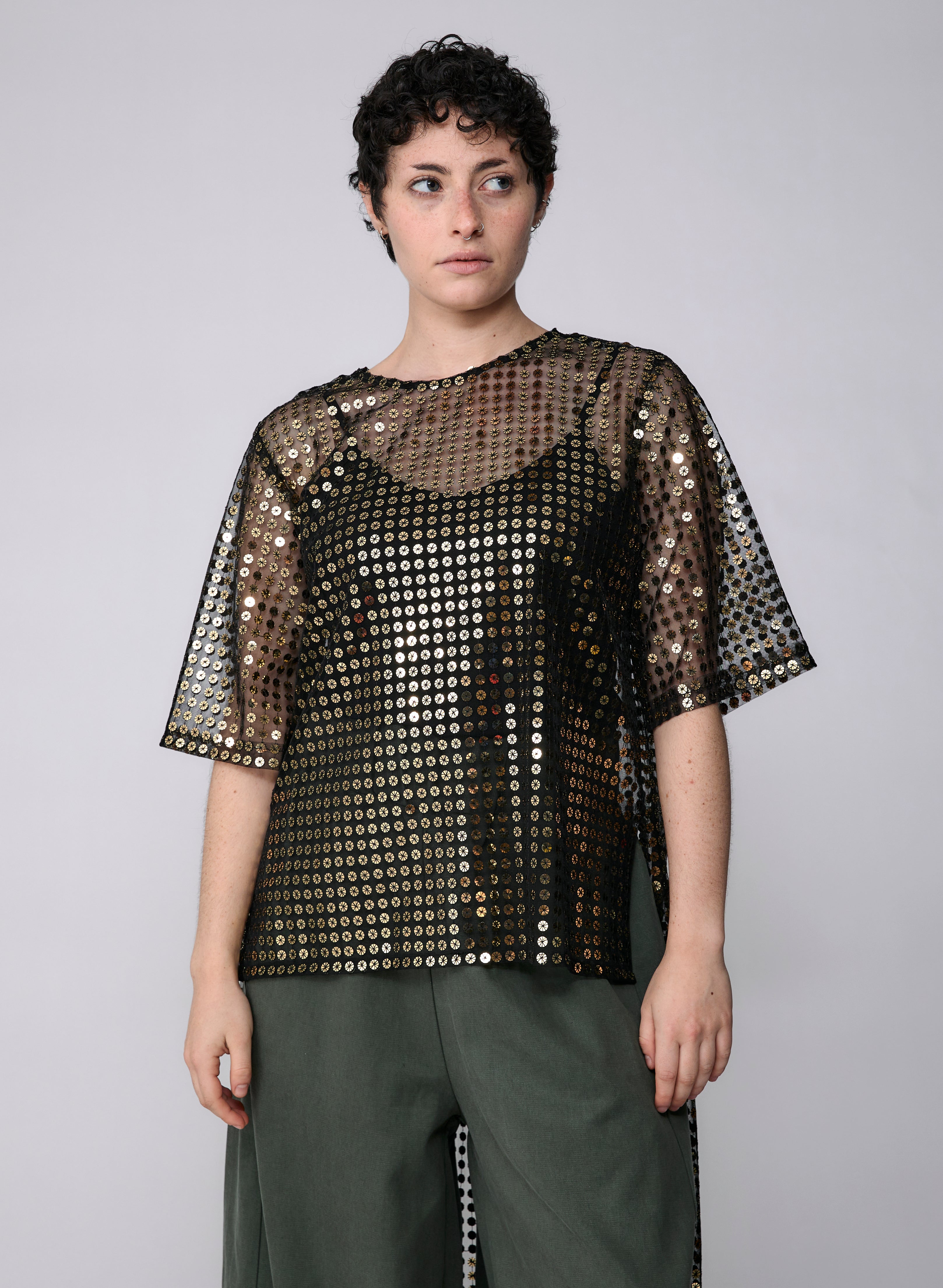 Casablanca Tee - Gold Sequin