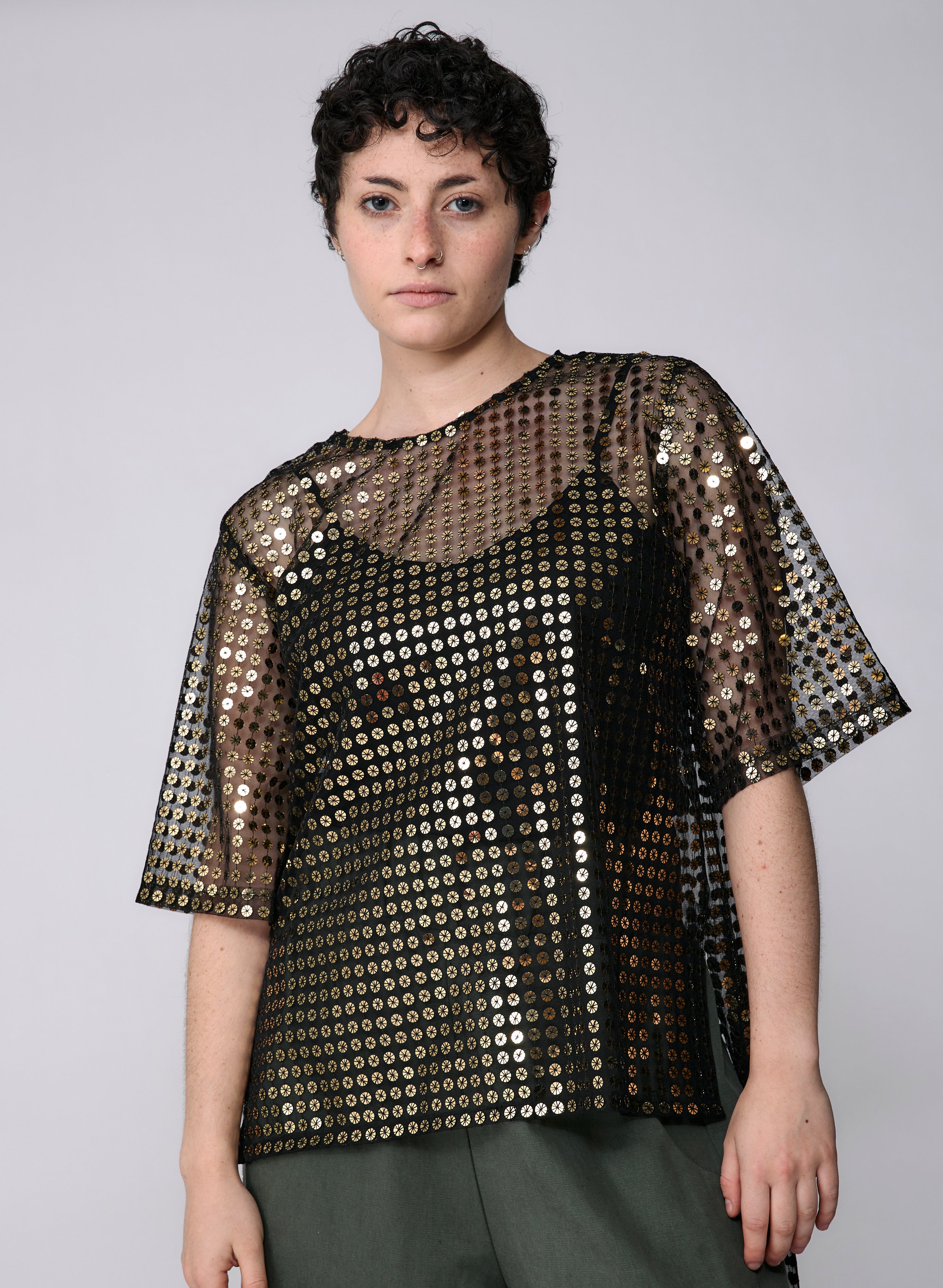 Casablanca Tee - Gold Sequin