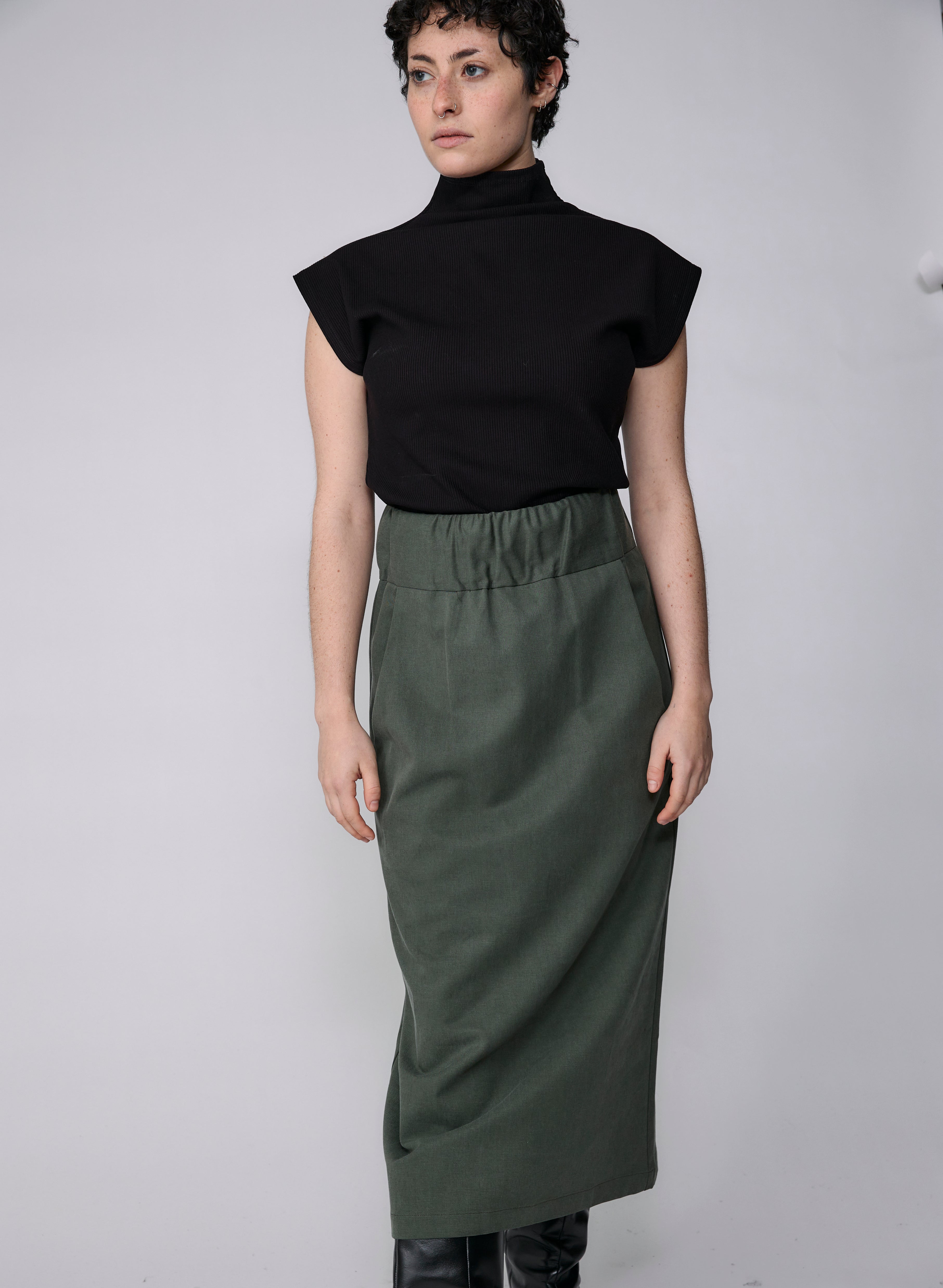 Marketplace Skirt - Olive Twill