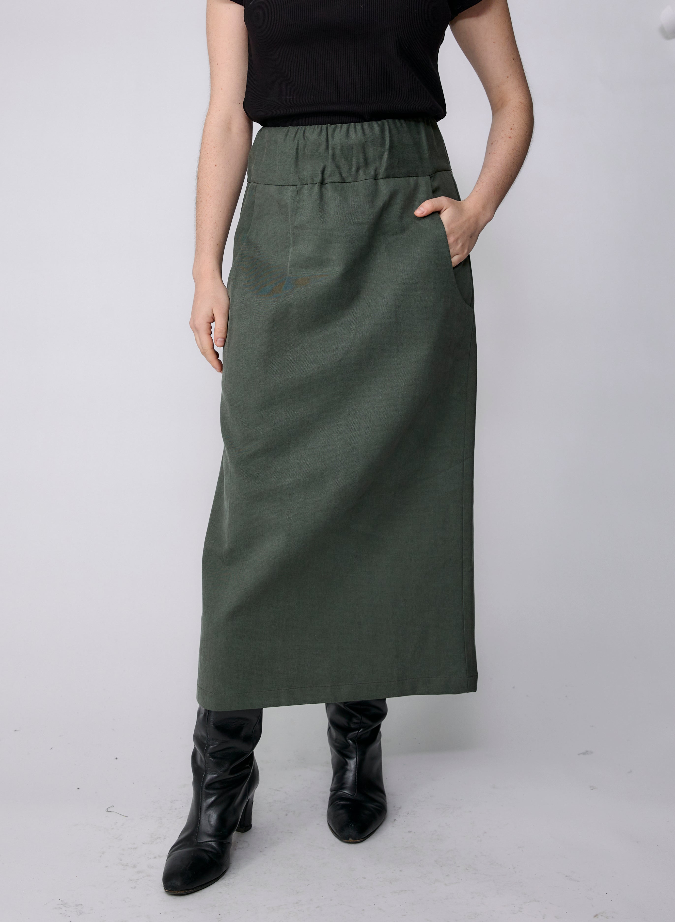 Marketplace Skirt - Olive Twill