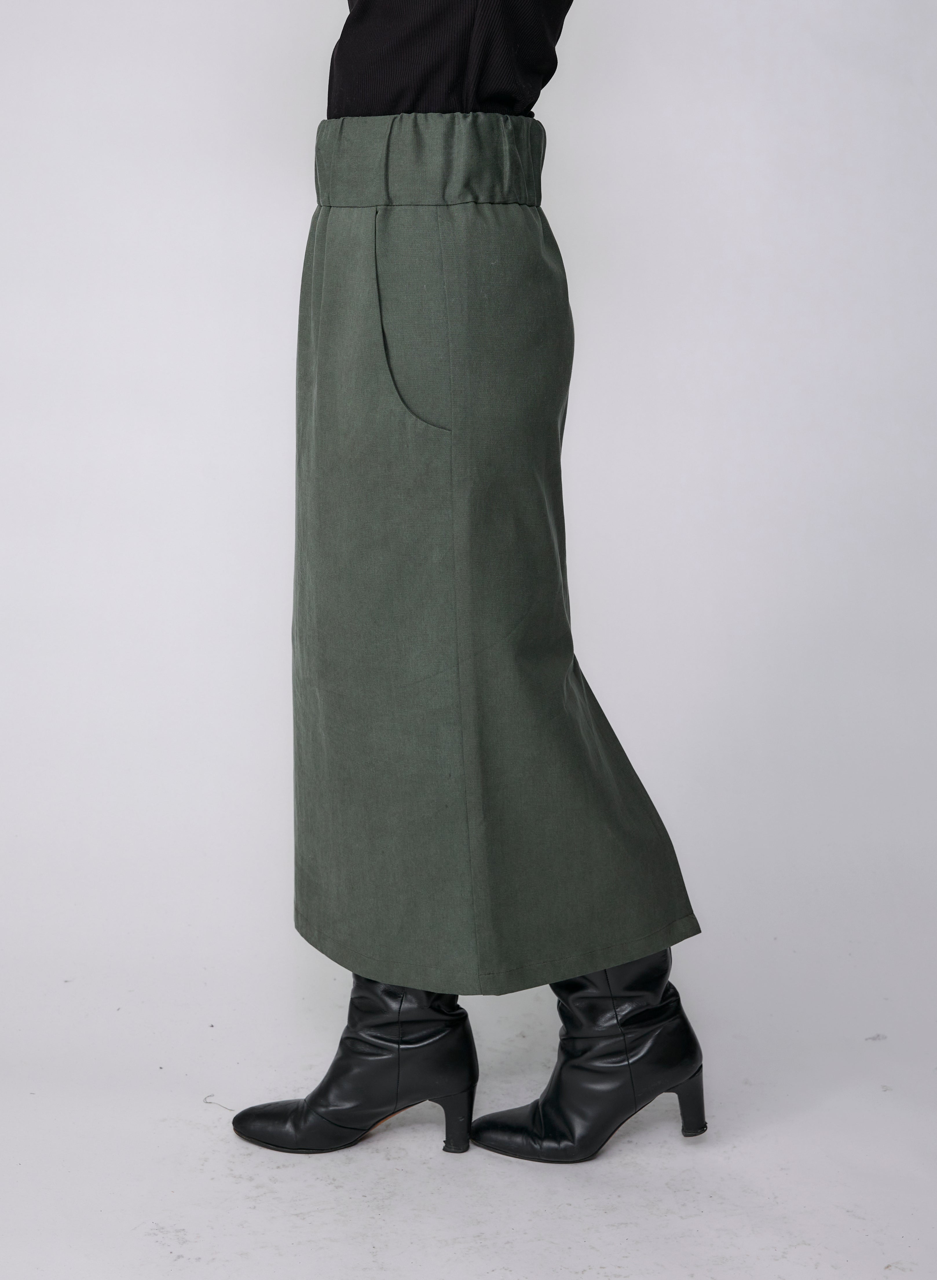 Marketplace Skirt - Olive Twill