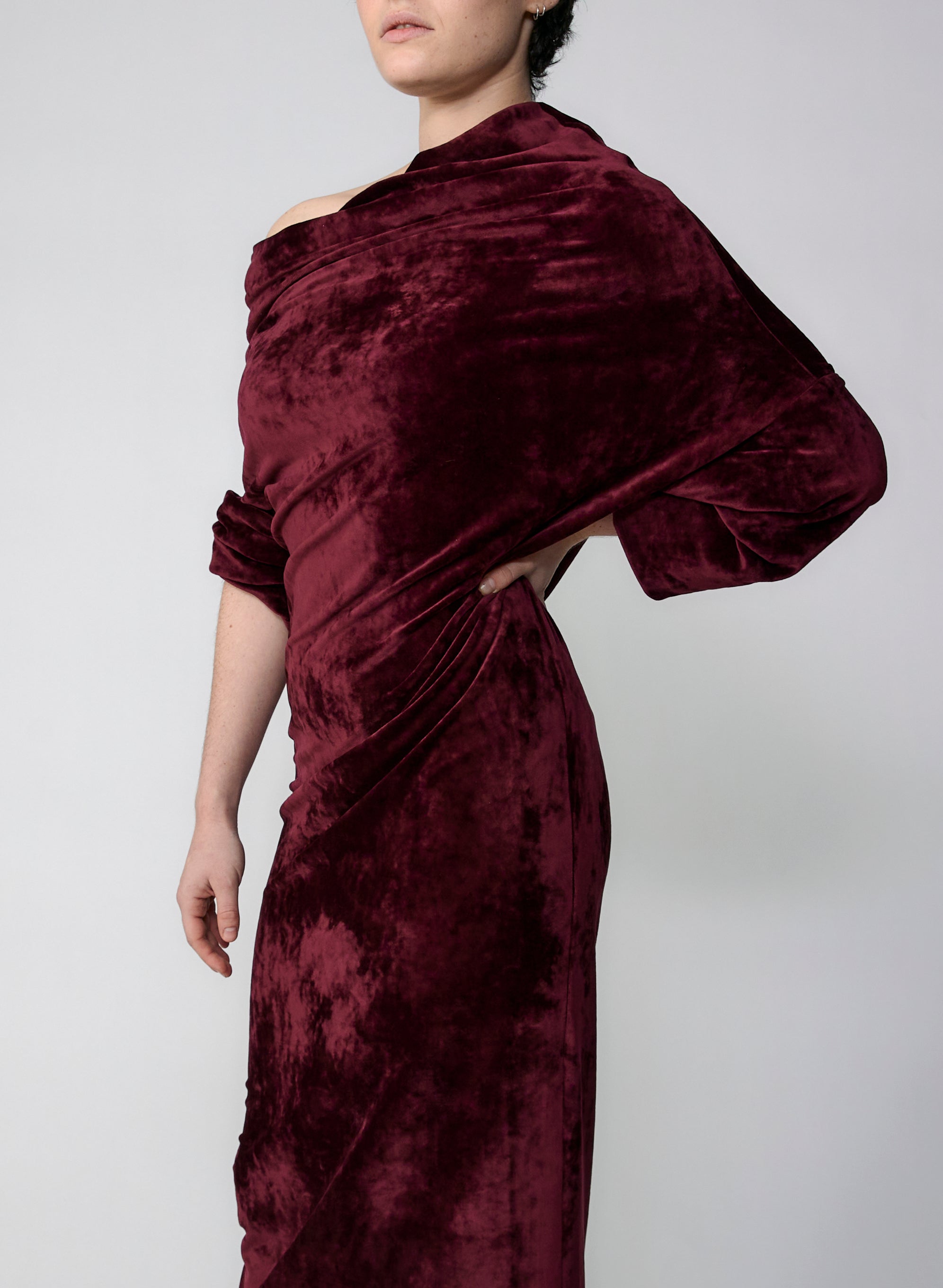 Crazy Sweater Dress - Burgundy Velour (Pre-Order)