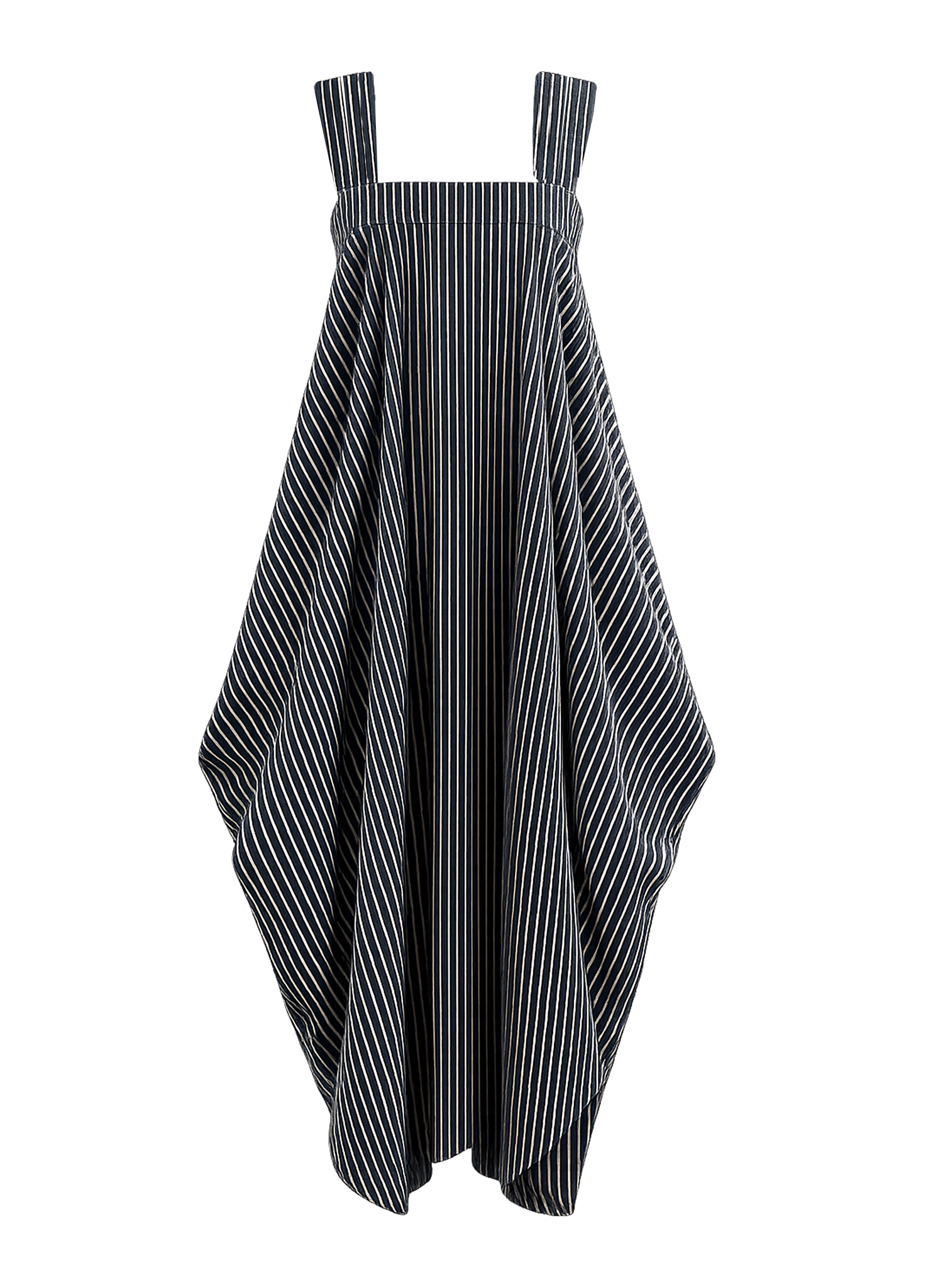 Amelia Four Strap Dress - Charcoal Stripe