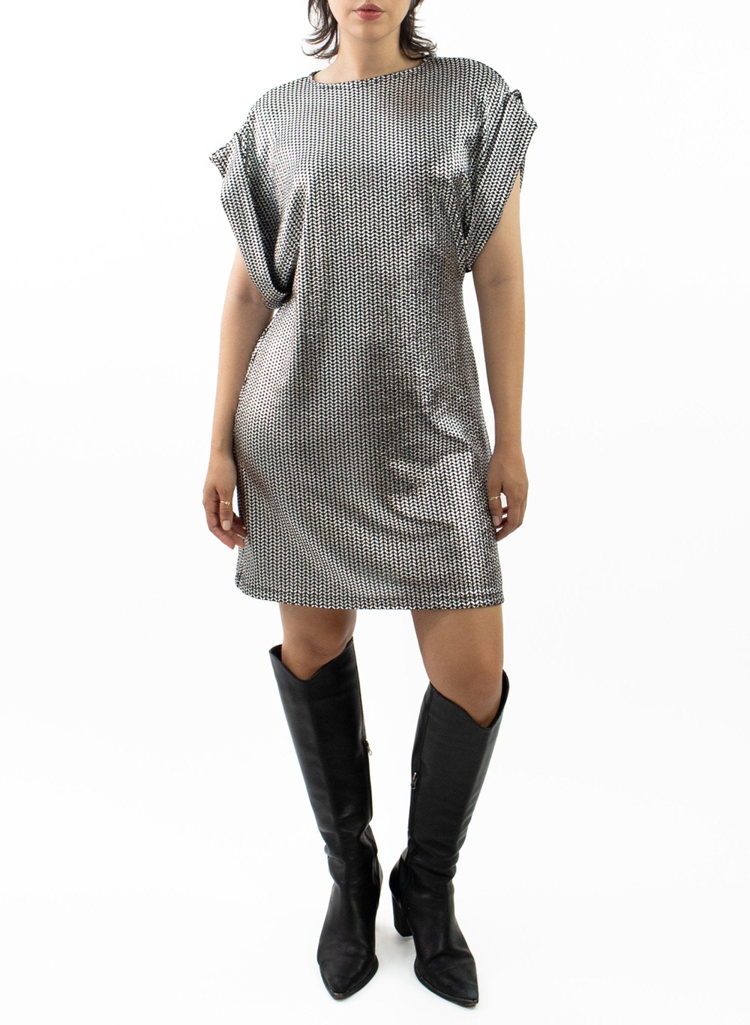 80's Dress - Silver (Pre - Order) - Meg