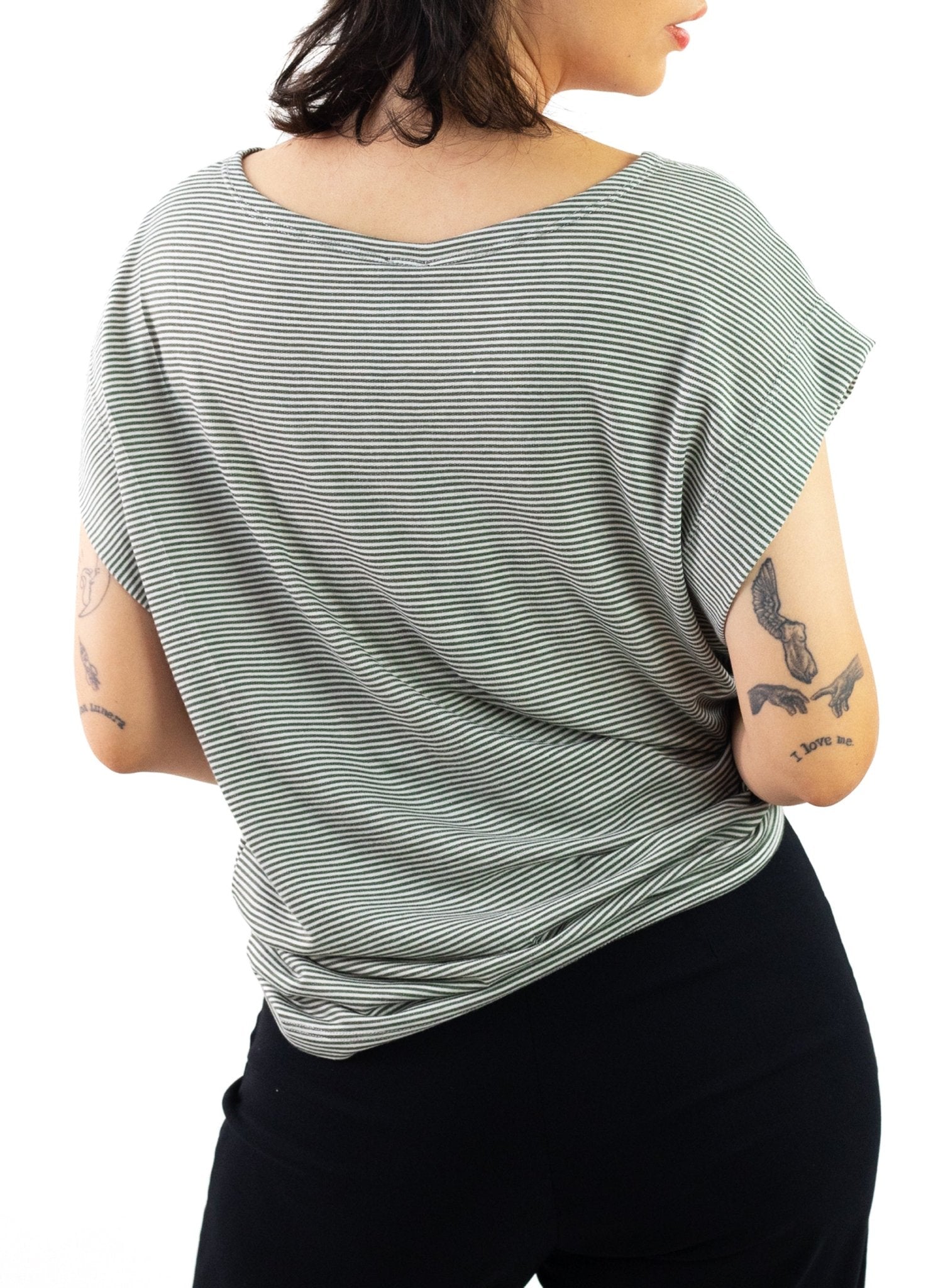 80's Top - Olive Stripe - Meg