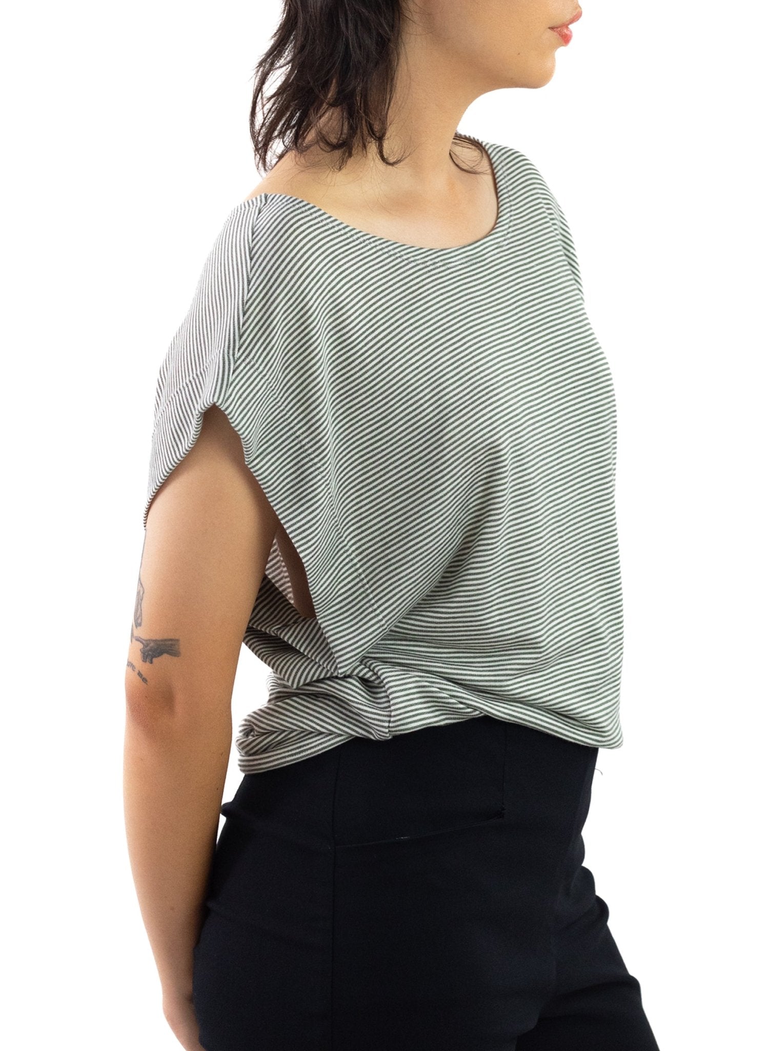 80's Top - Olive Stripe - Meg