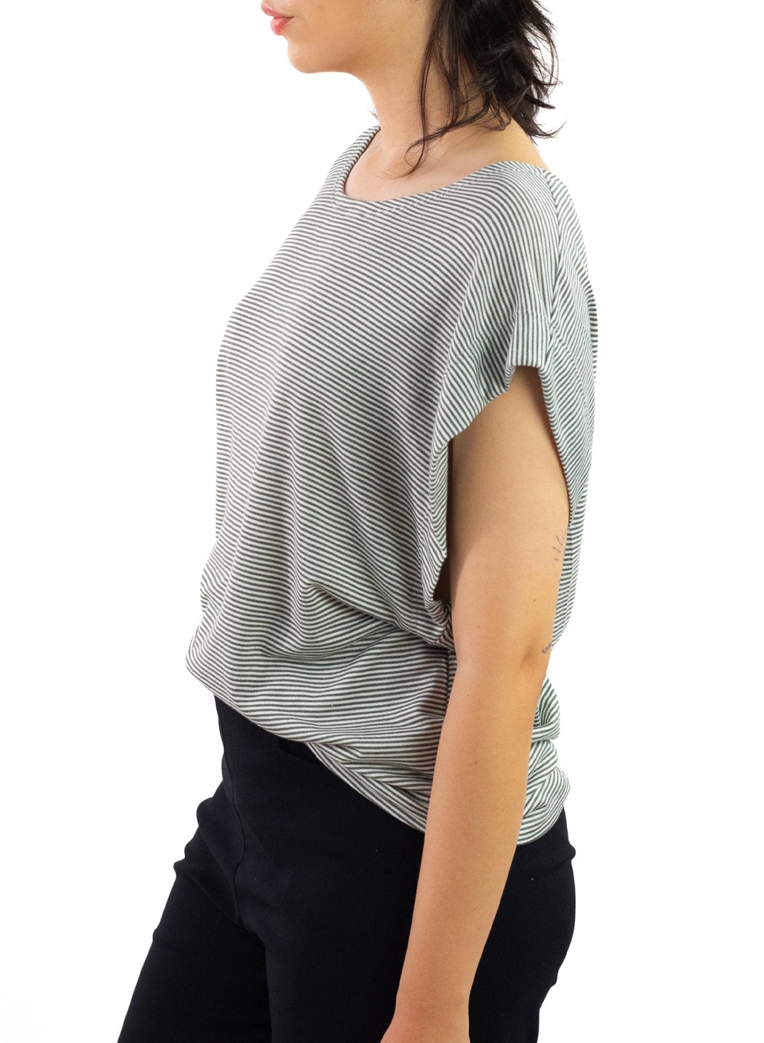 80's Top - Olive Stripe - Meg