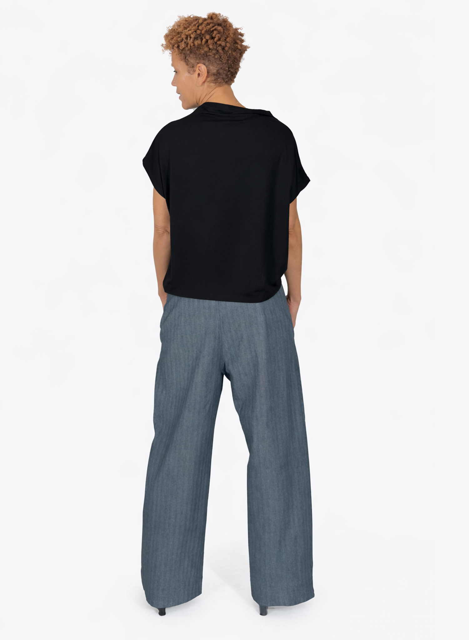 Mock Neck Tee - Black