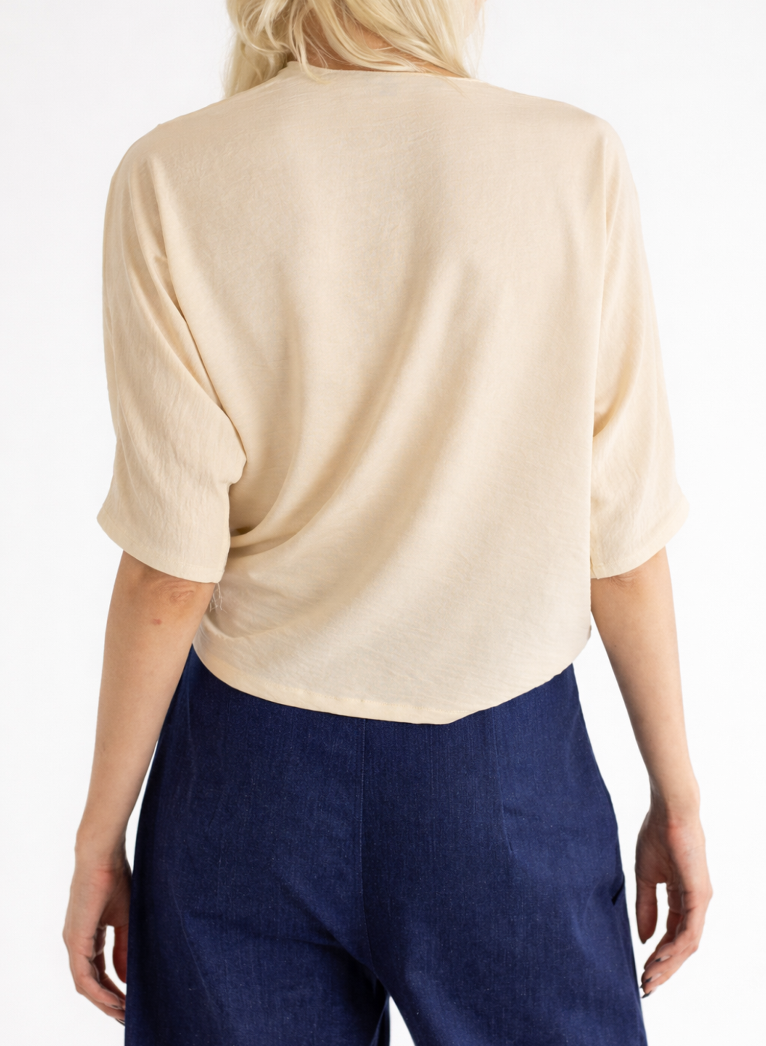 Abstraction Cowl Top - Champagne