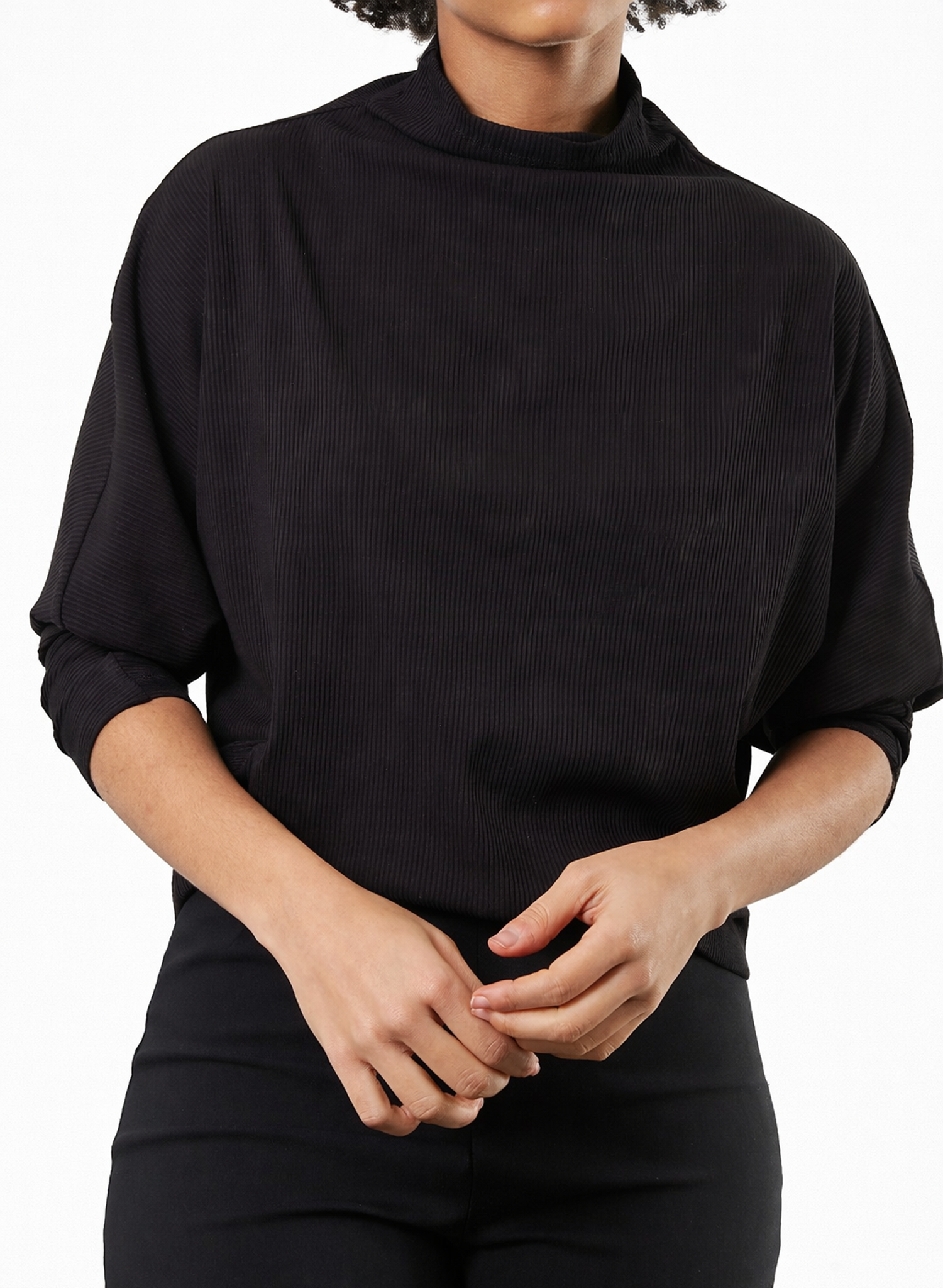 Batwing Skinny Top - Black