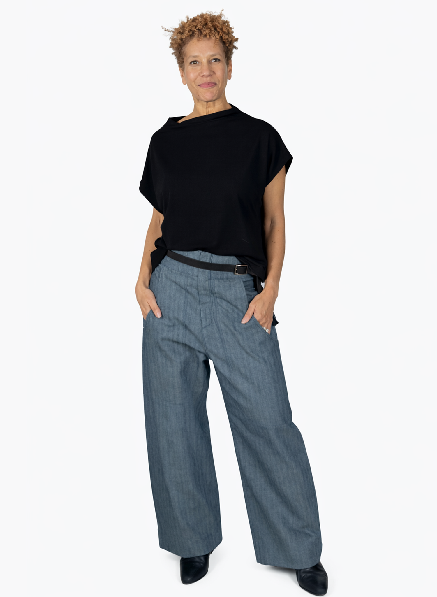 Mock Neck Tee - Black