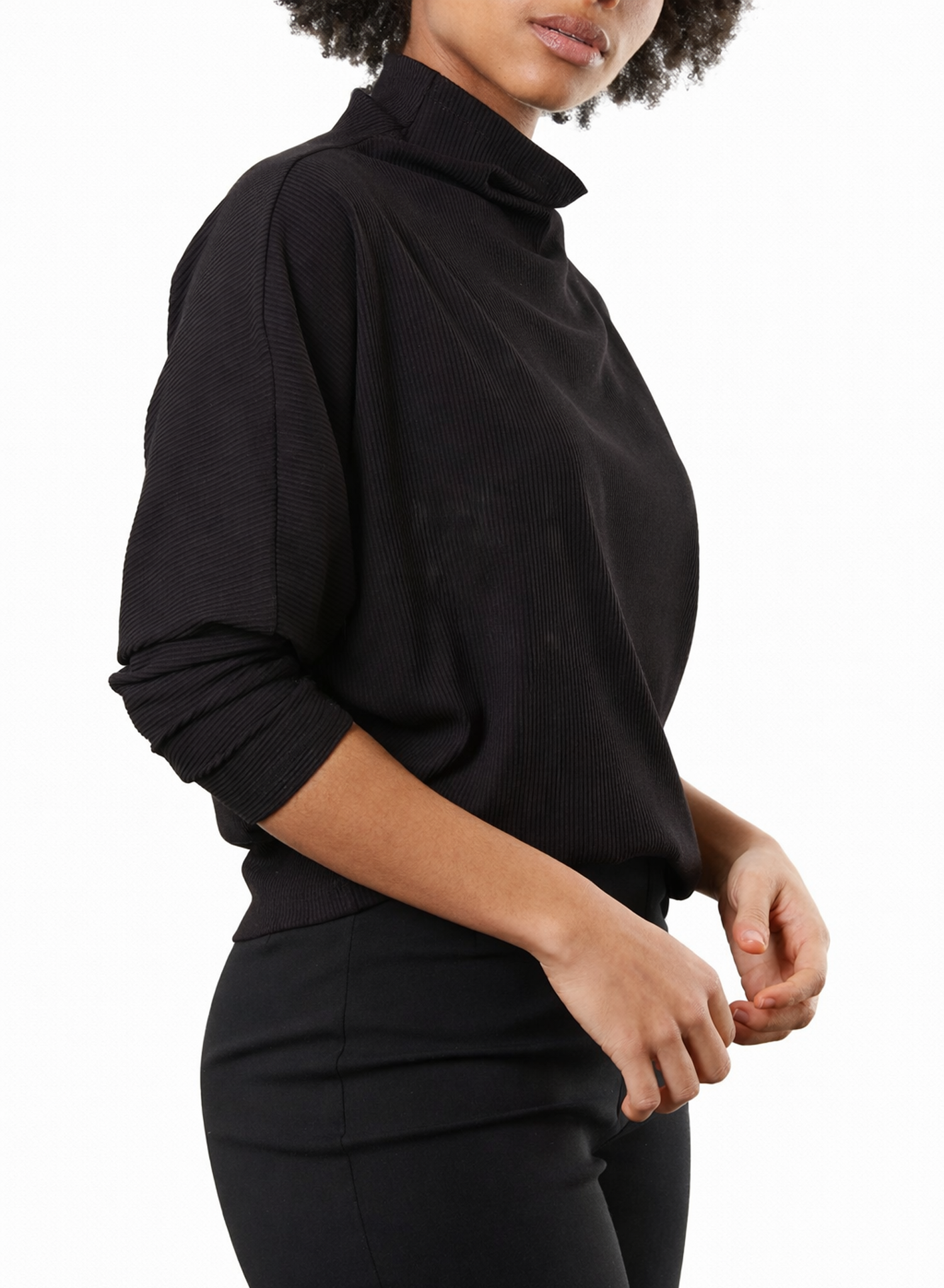 Batwing Skinny Top - Black