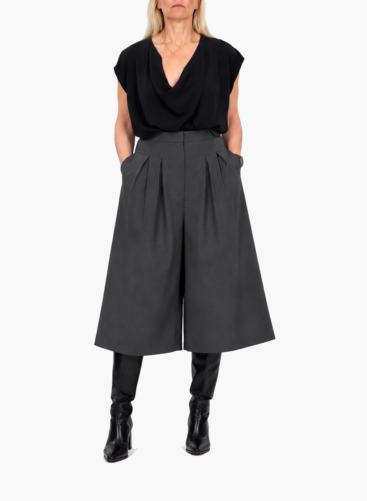 Cowl Top - Black - Meg