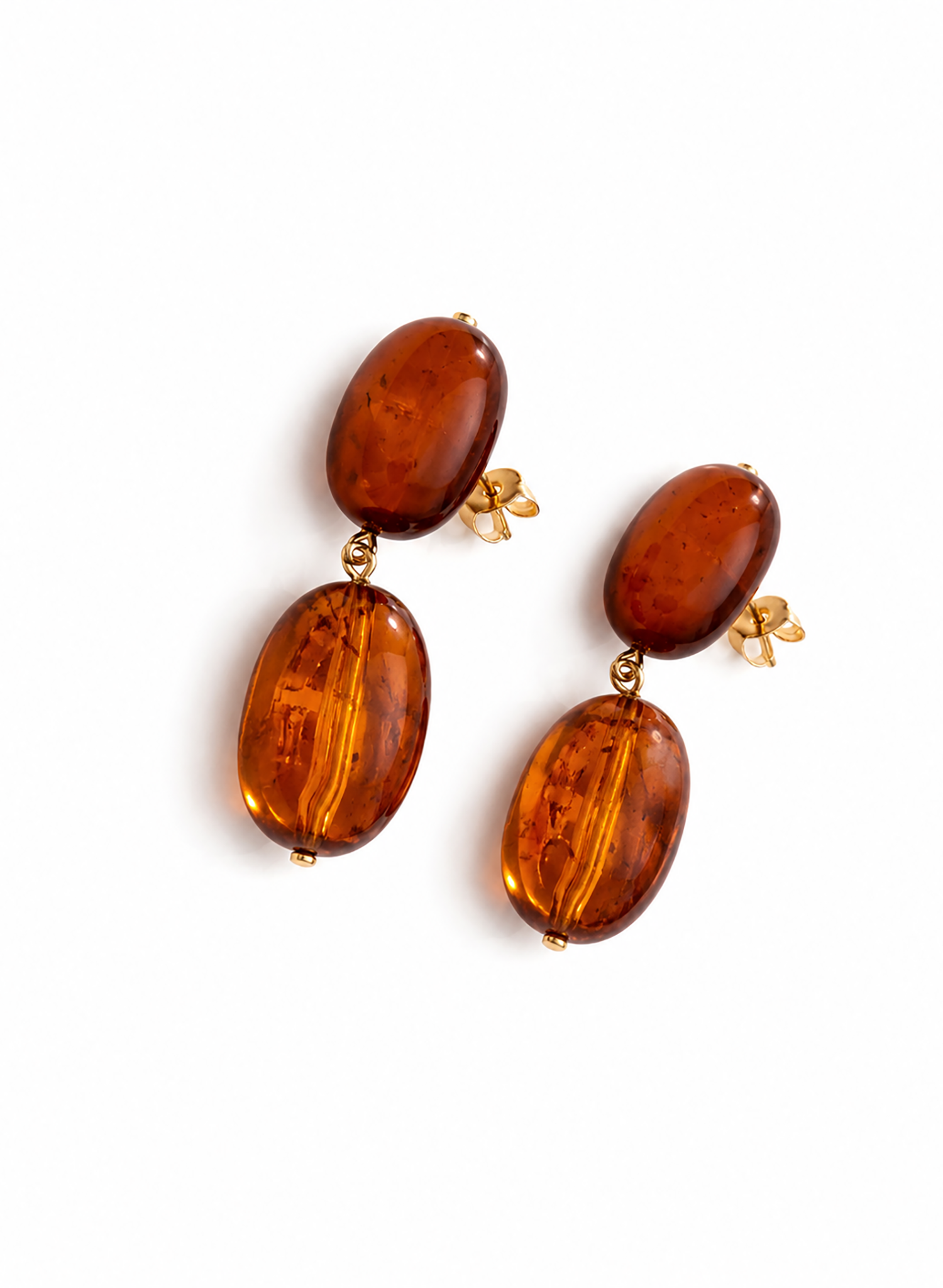 Blue Sky - Amber Dangle Earrings