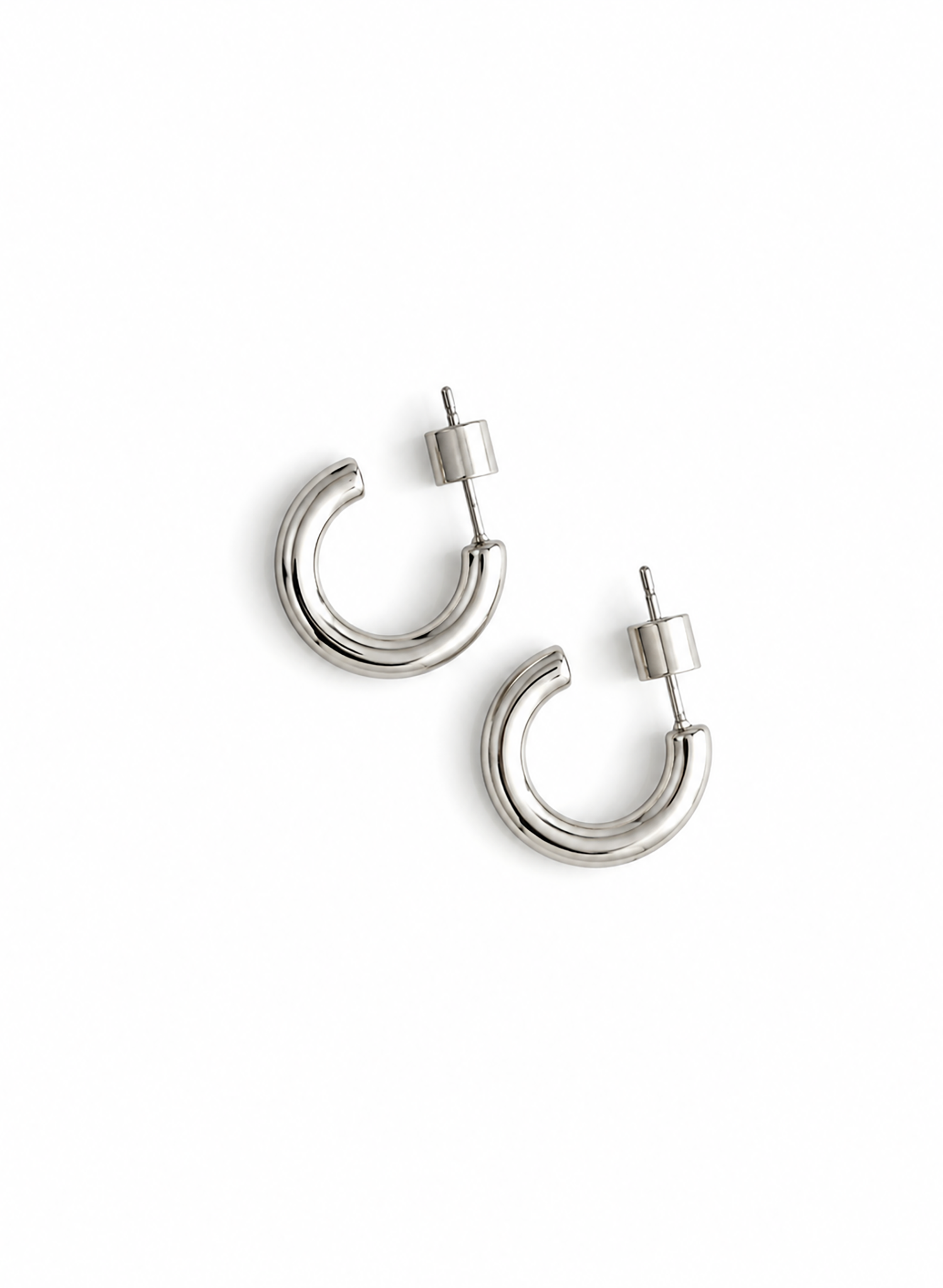Blue Sky - Chunky Silver Hoops