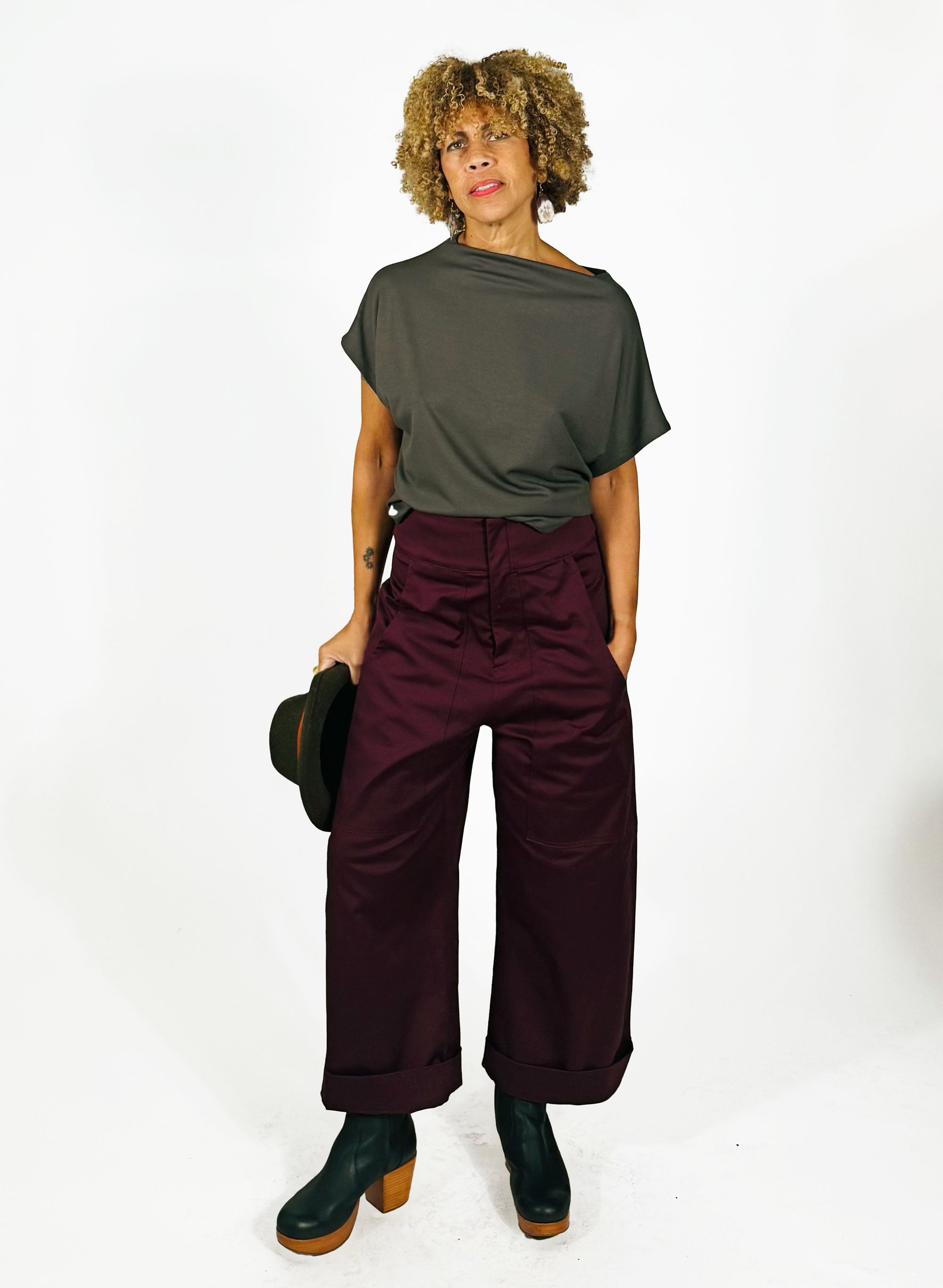 Mock Neck Tee - Olive