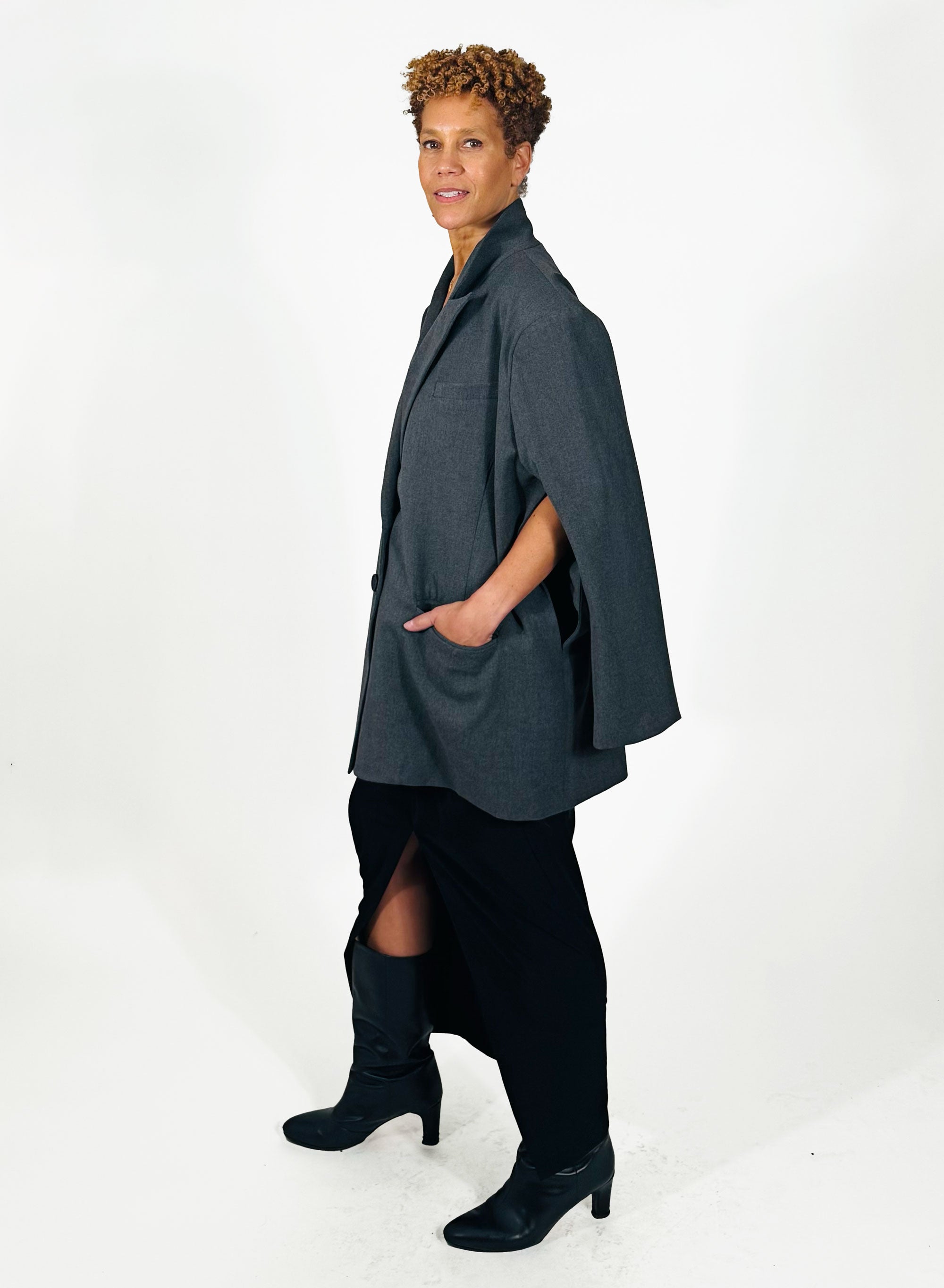 Cape Jacket - Charcoal