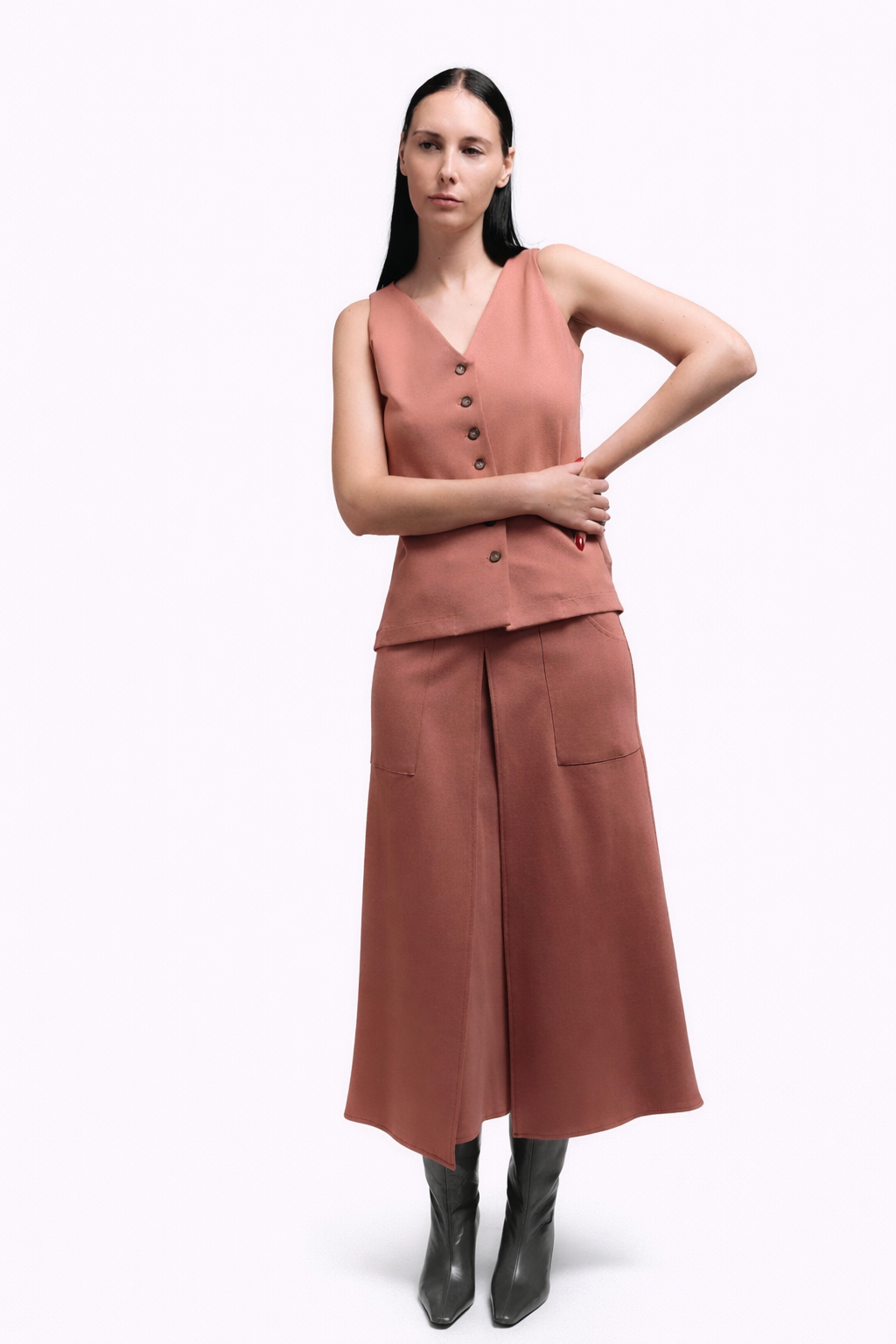 Long Vest - Desert Rose