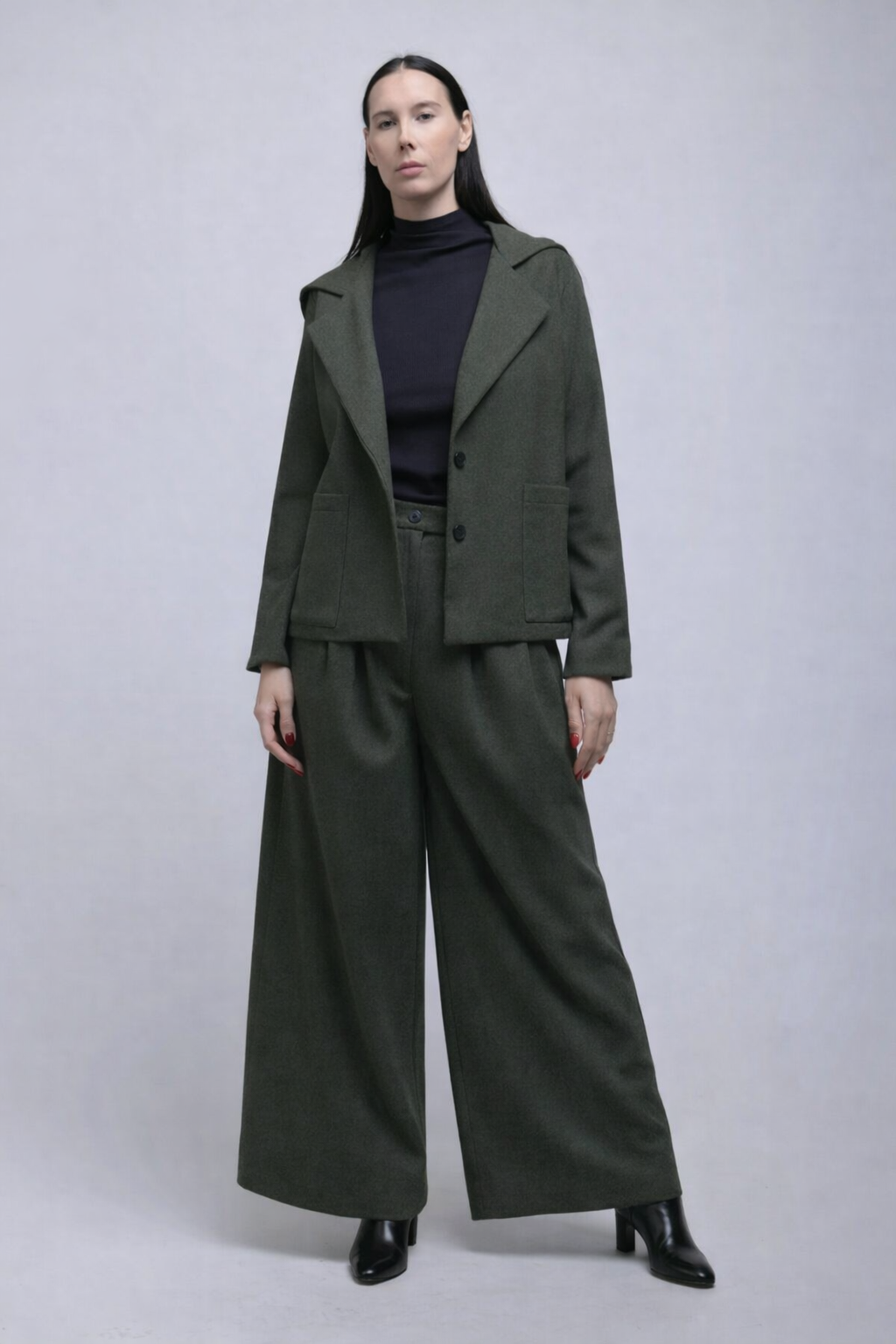 Atlas Hooded Jacket - Olive Herringbone