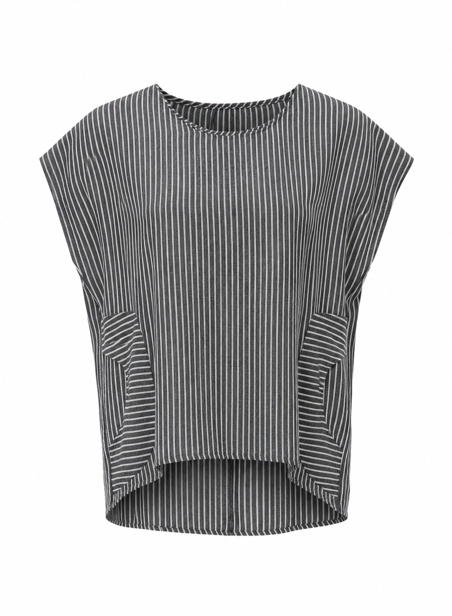 Circle Pocket Top - Black Stripe - Meg
