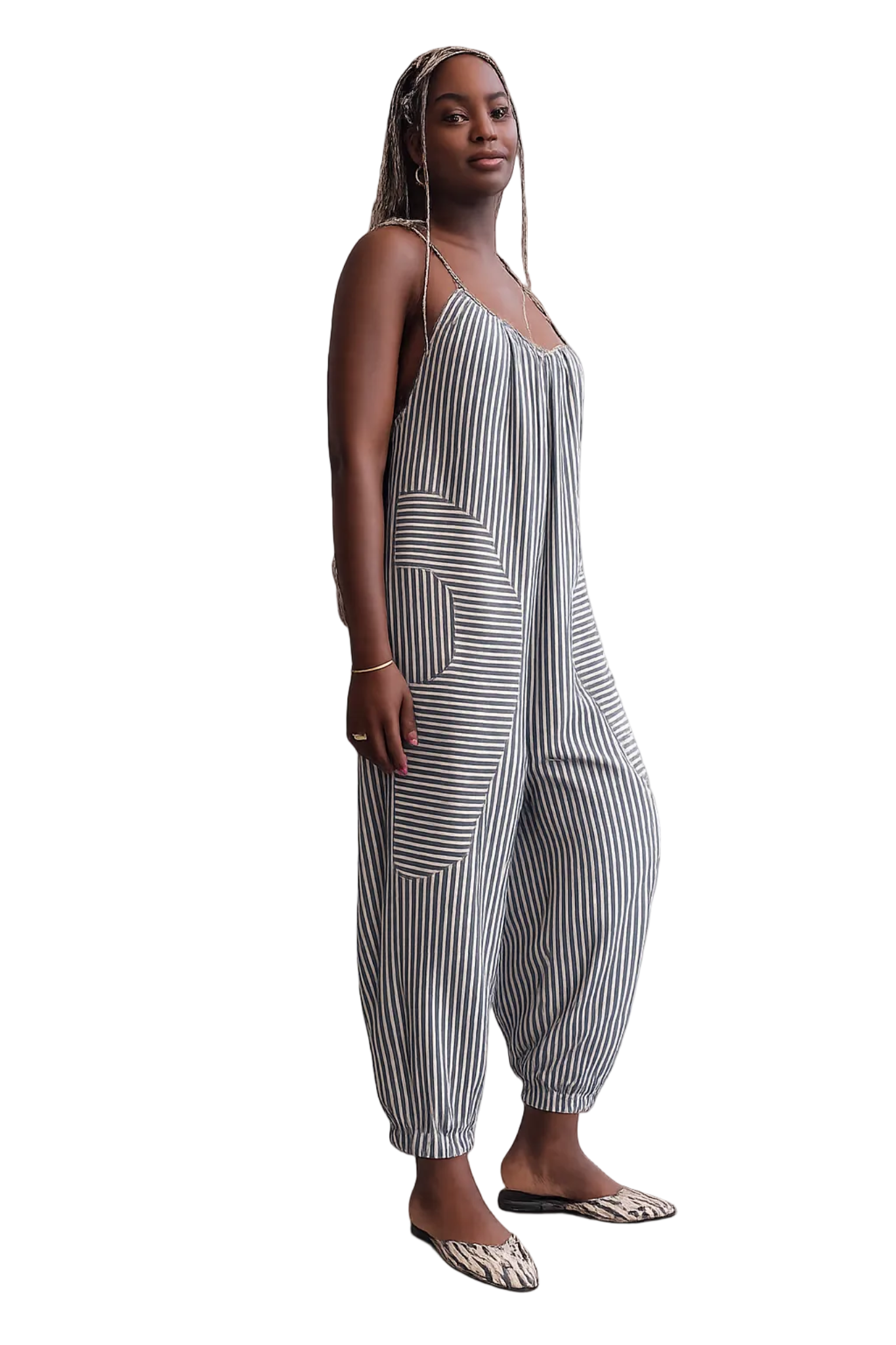 stripe seersucker summer jumpsuit