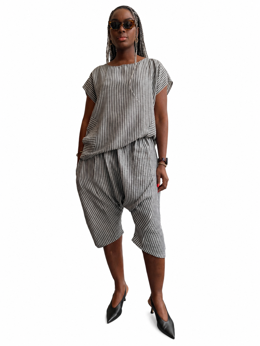 Harem Short - Black Stripe - Meg