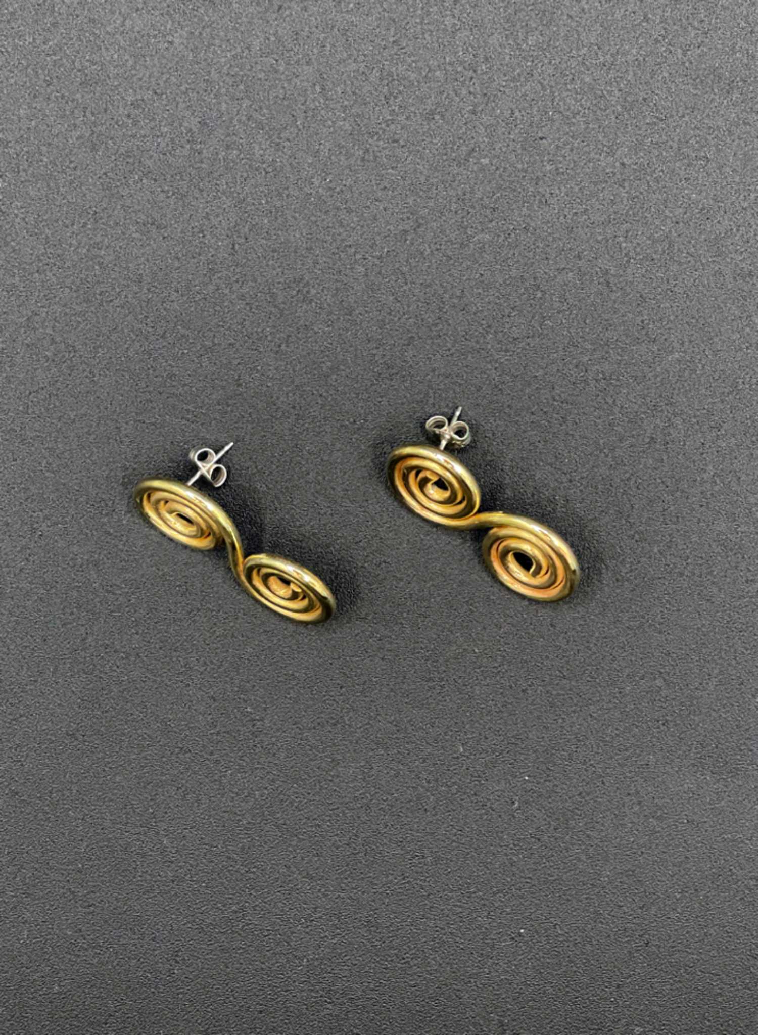 Line & Label - Double Swirl Studs - Brass