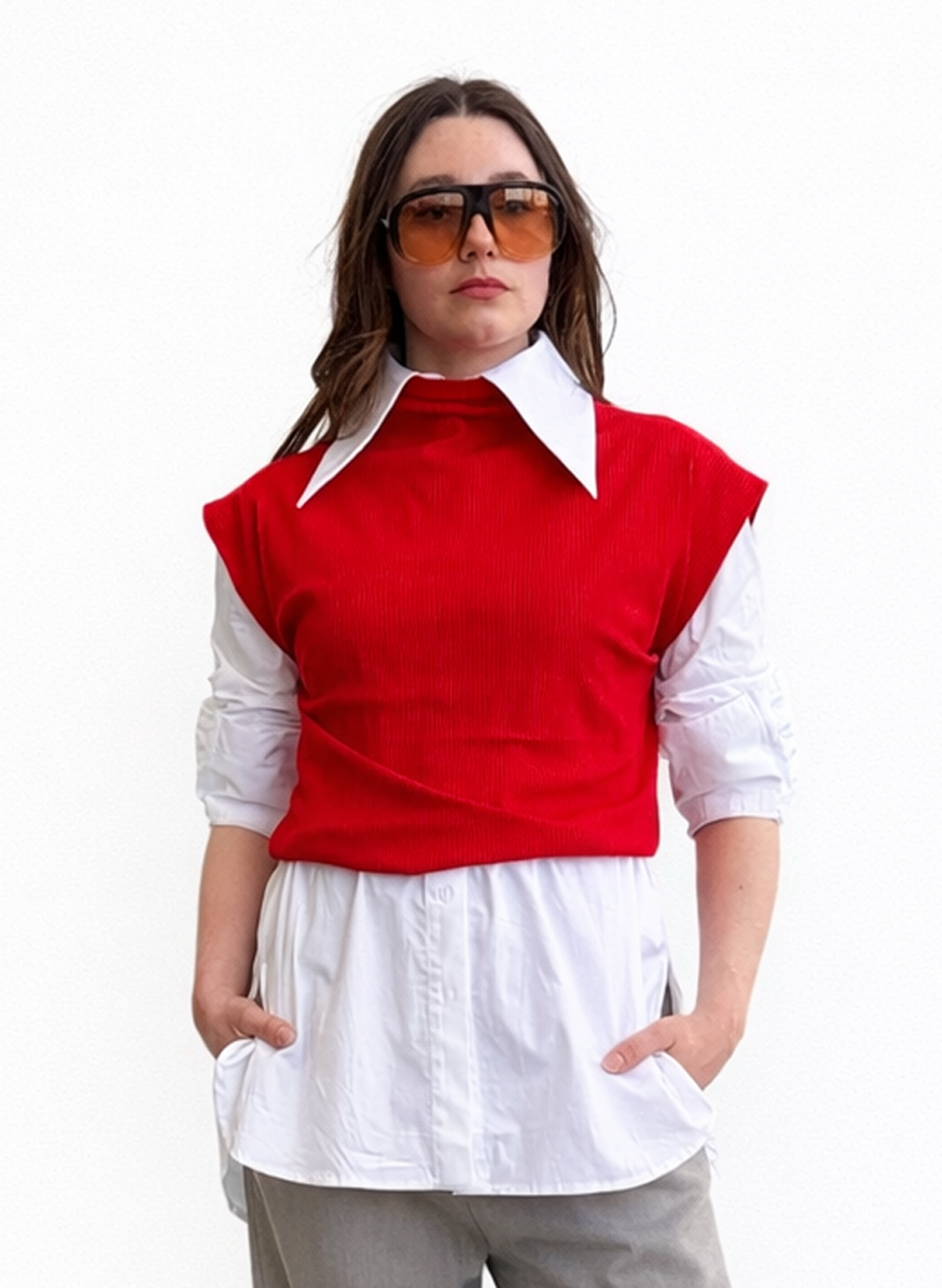 Sleeveless Skinny Top - Scarlet