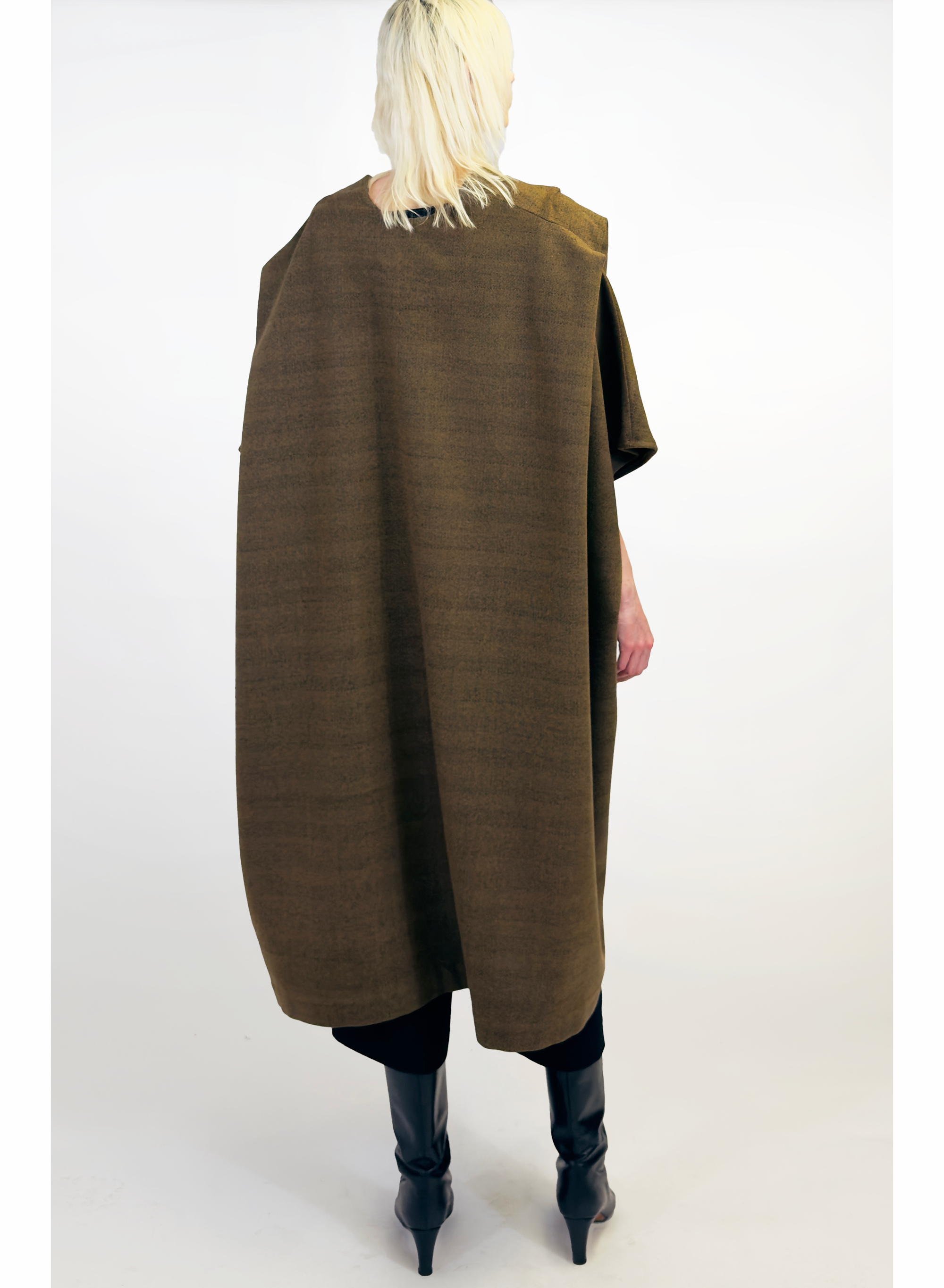 Draped Coat - Camel Reclaimed Wool