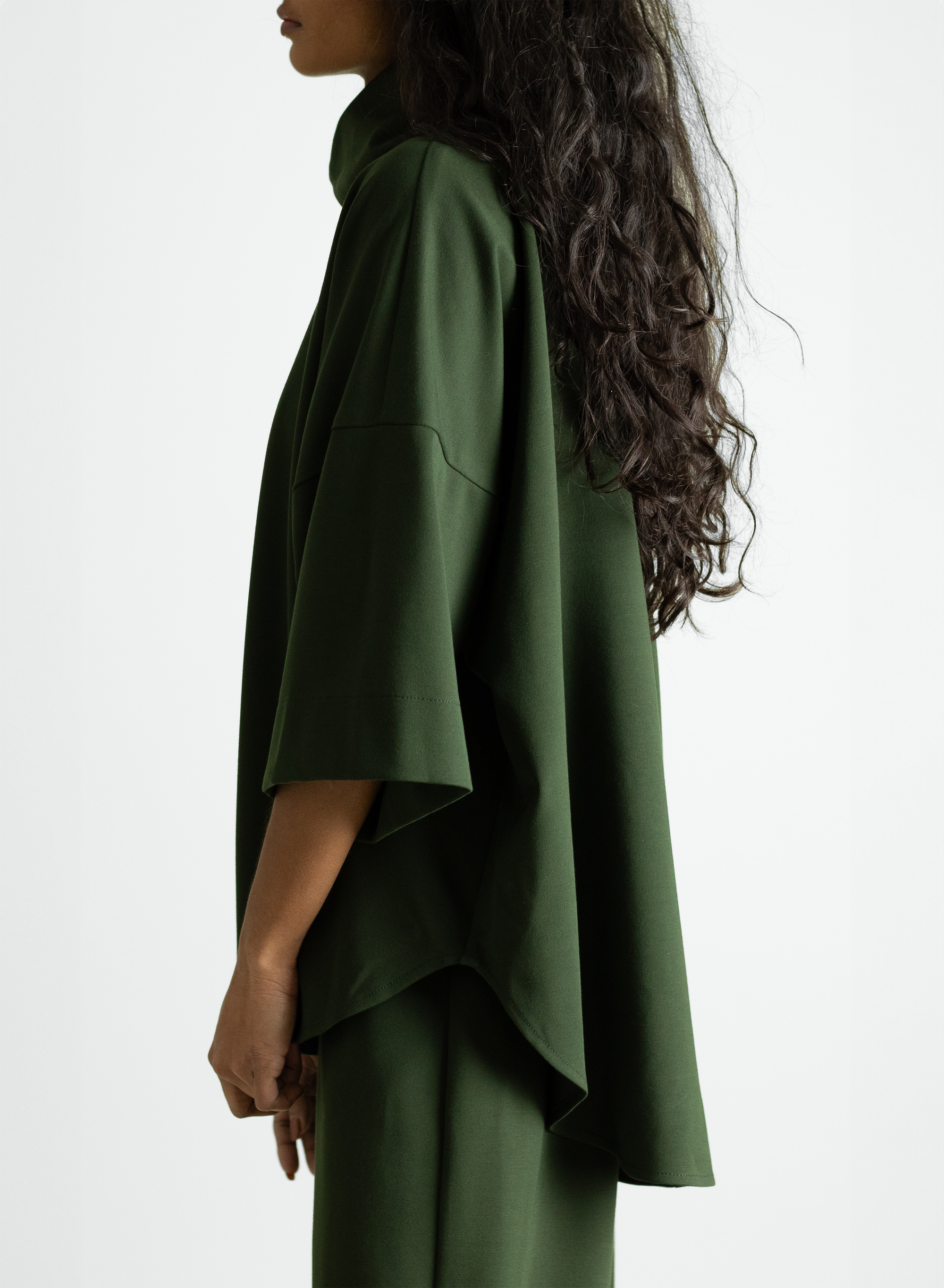 Flared Sleeve Turtleneck - Olive - Meg - Made in Canada