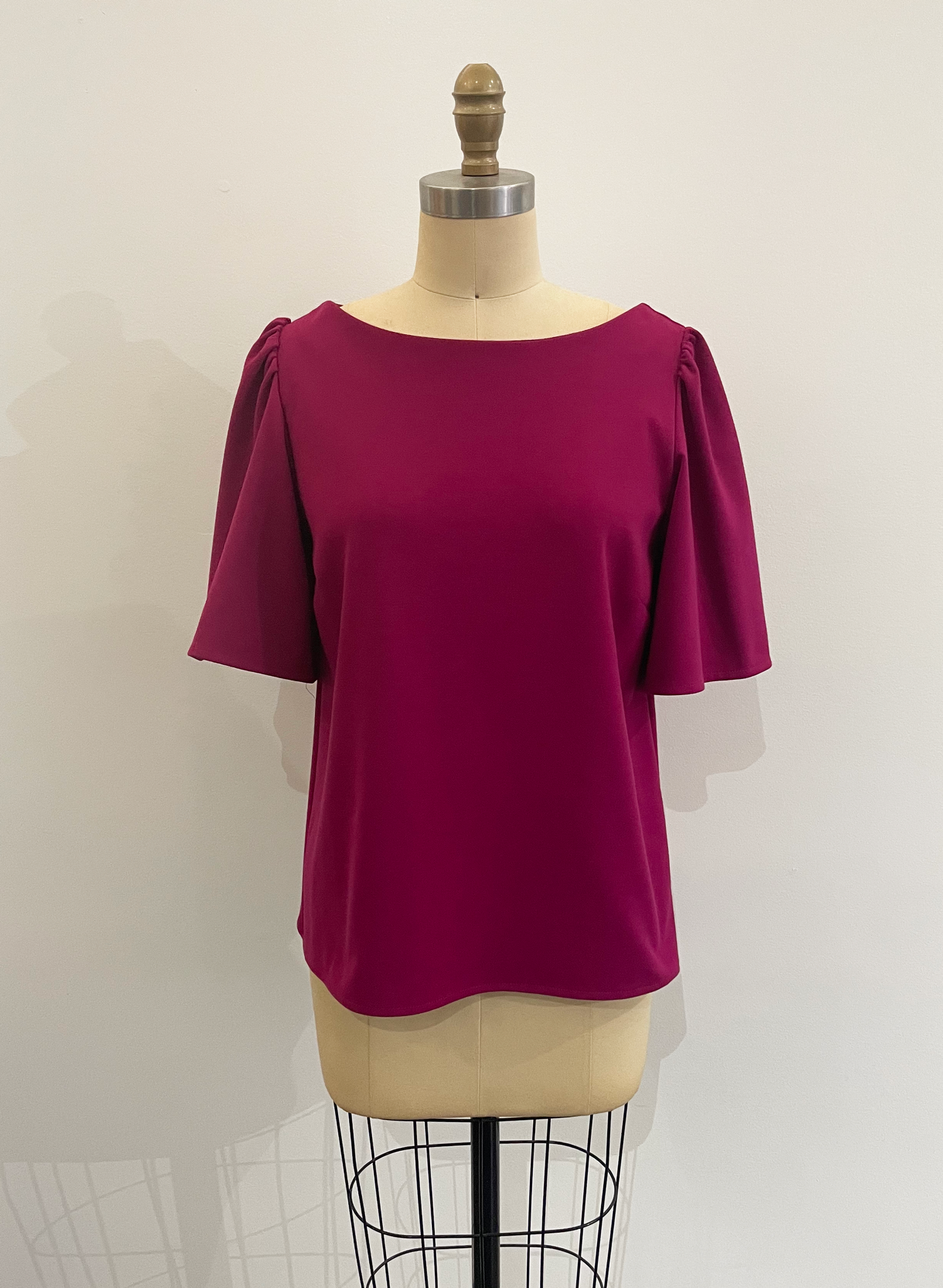 Puff Sleeve Top (RESALE ITEM) - Fuchsia - M