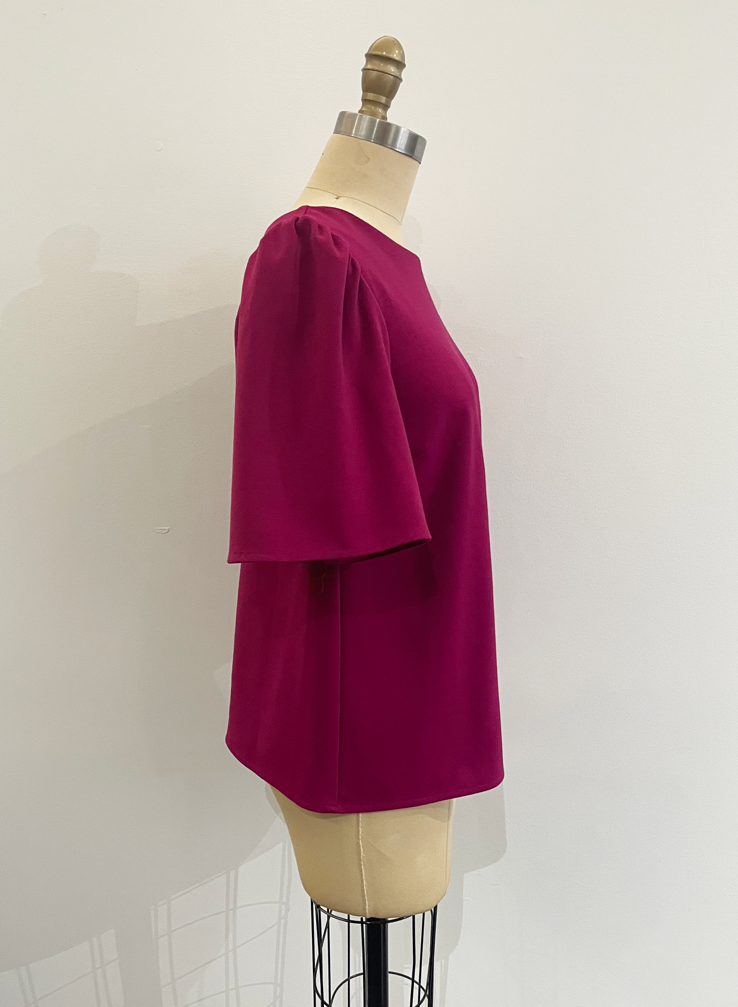 Puff Sleeve Top (RESALE ITEM) - Fuchsia - M