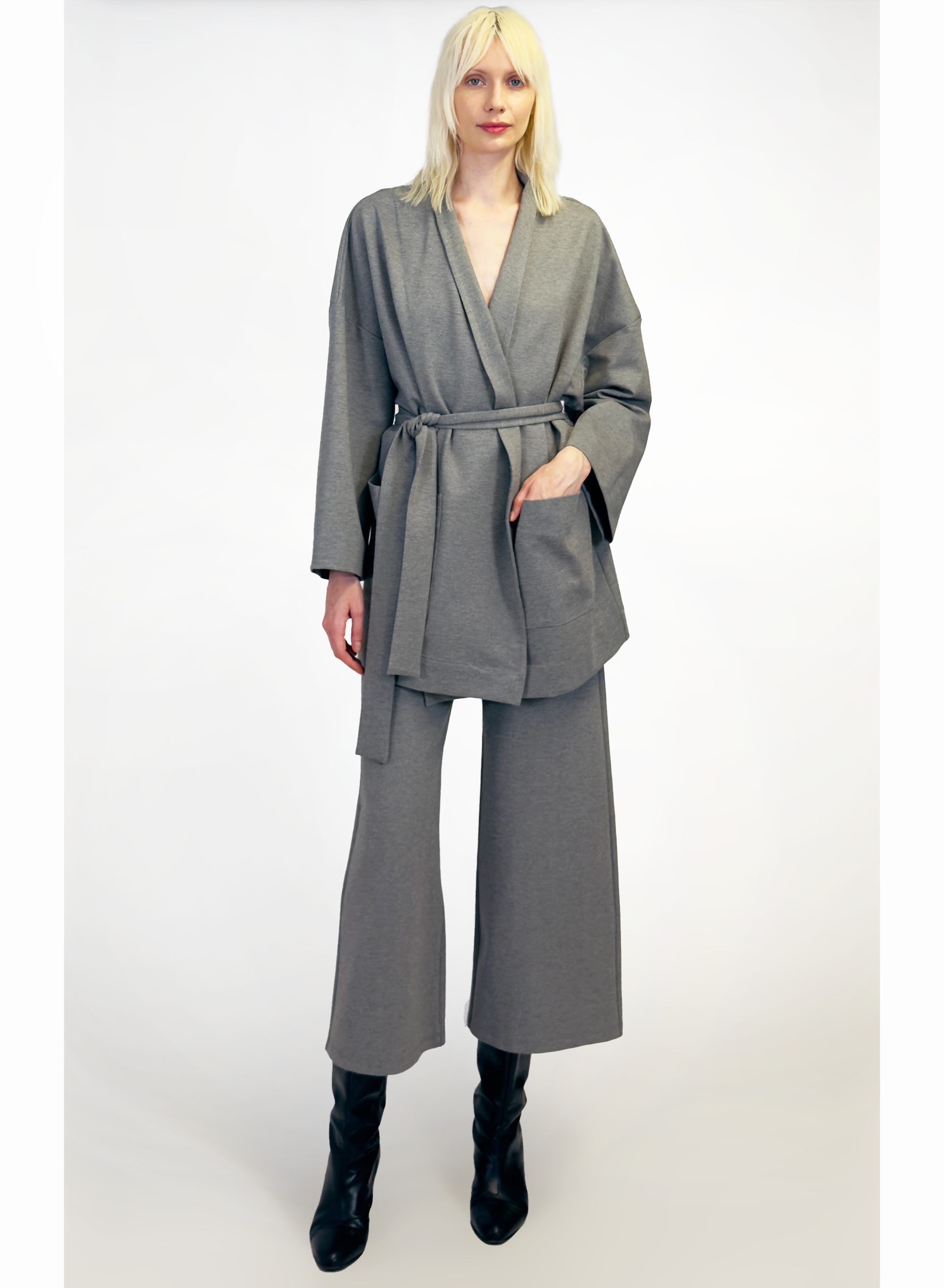 Shawl Collar Jacket - Grey