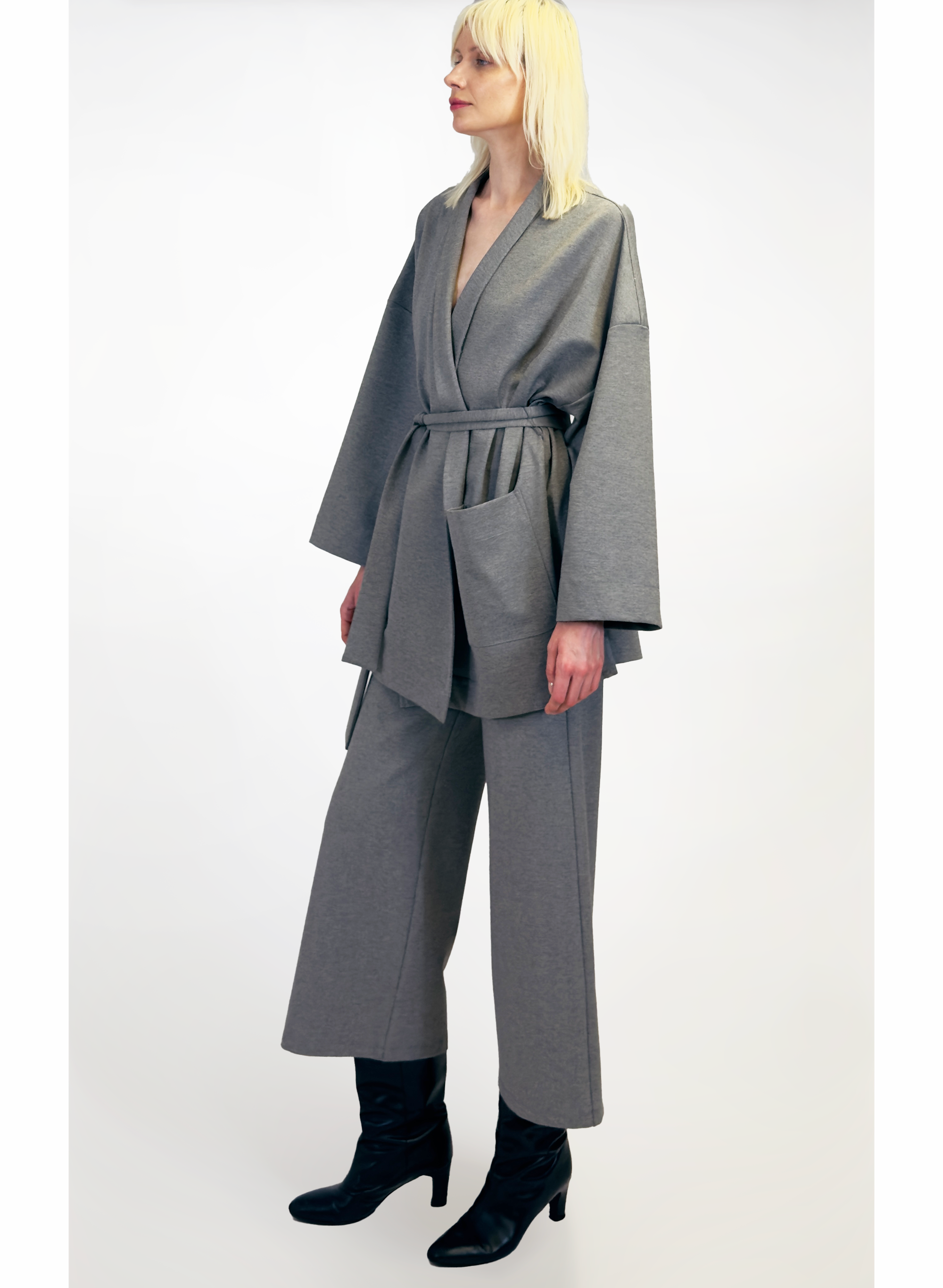 Shawl Collar Jacket - Grey