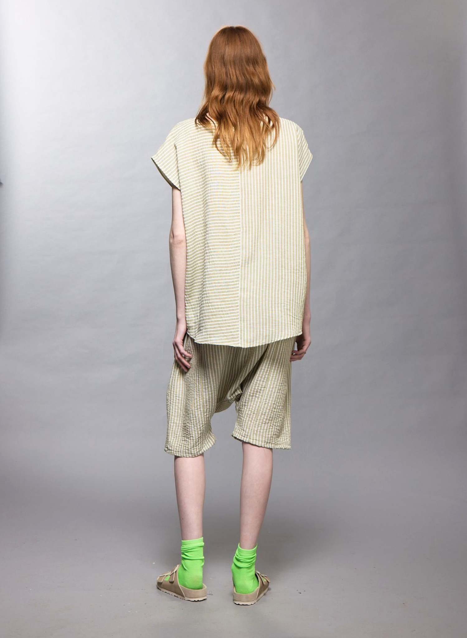 Harem Short - Green Stripe (PRE-ORDER)