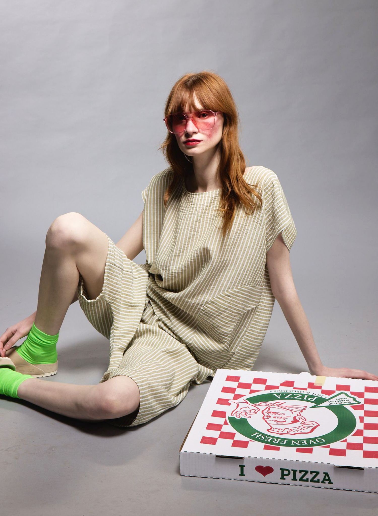 Harem Short - Green Stripe (PRE-ORDER)