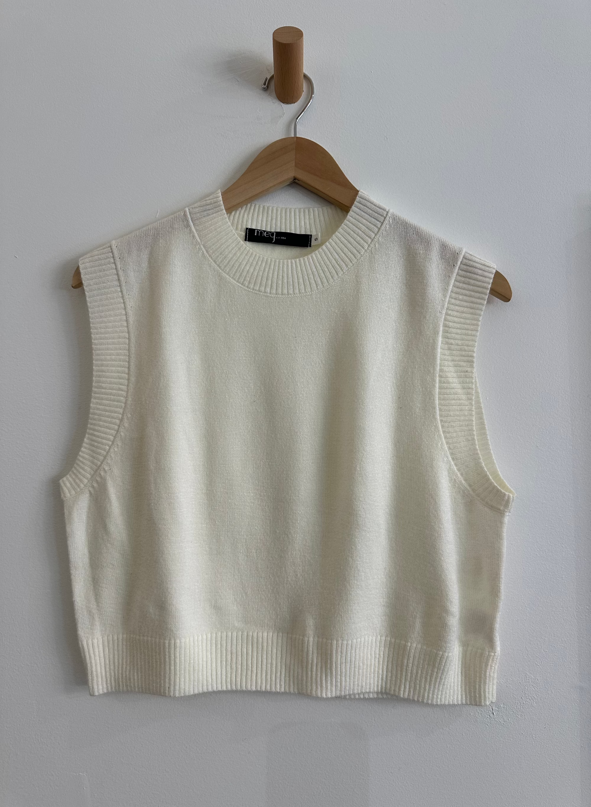 Cropped Sweater Vest - Ivory