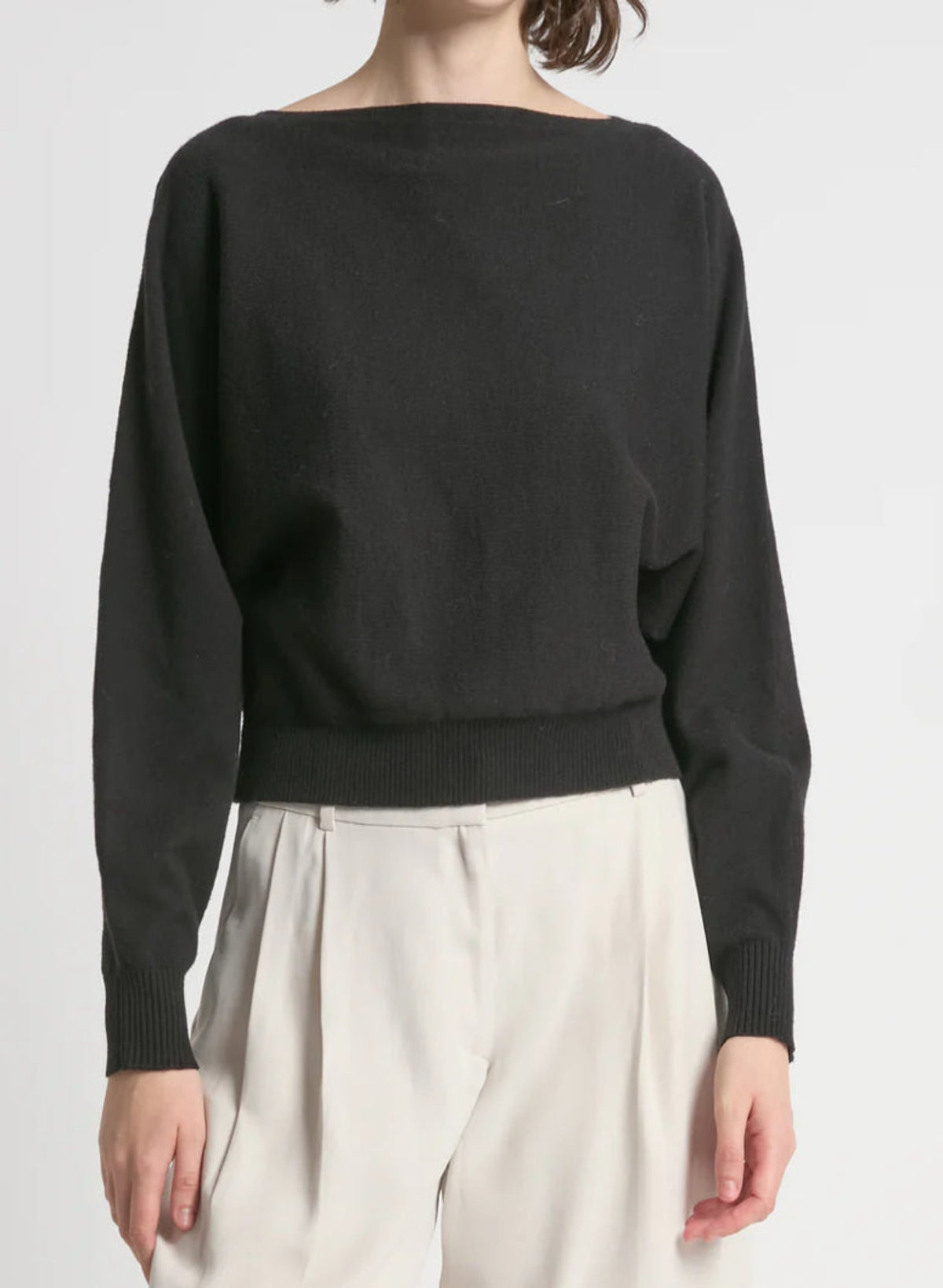 Aura Crop Sweater - Black