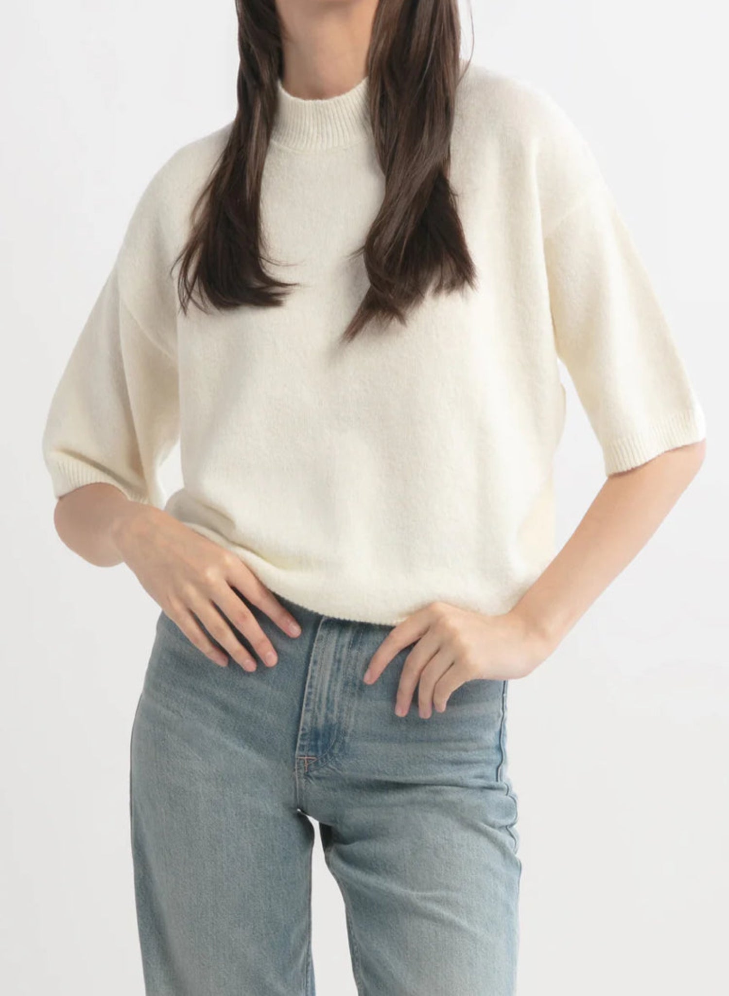Half Sleeve Sweater - Ivory