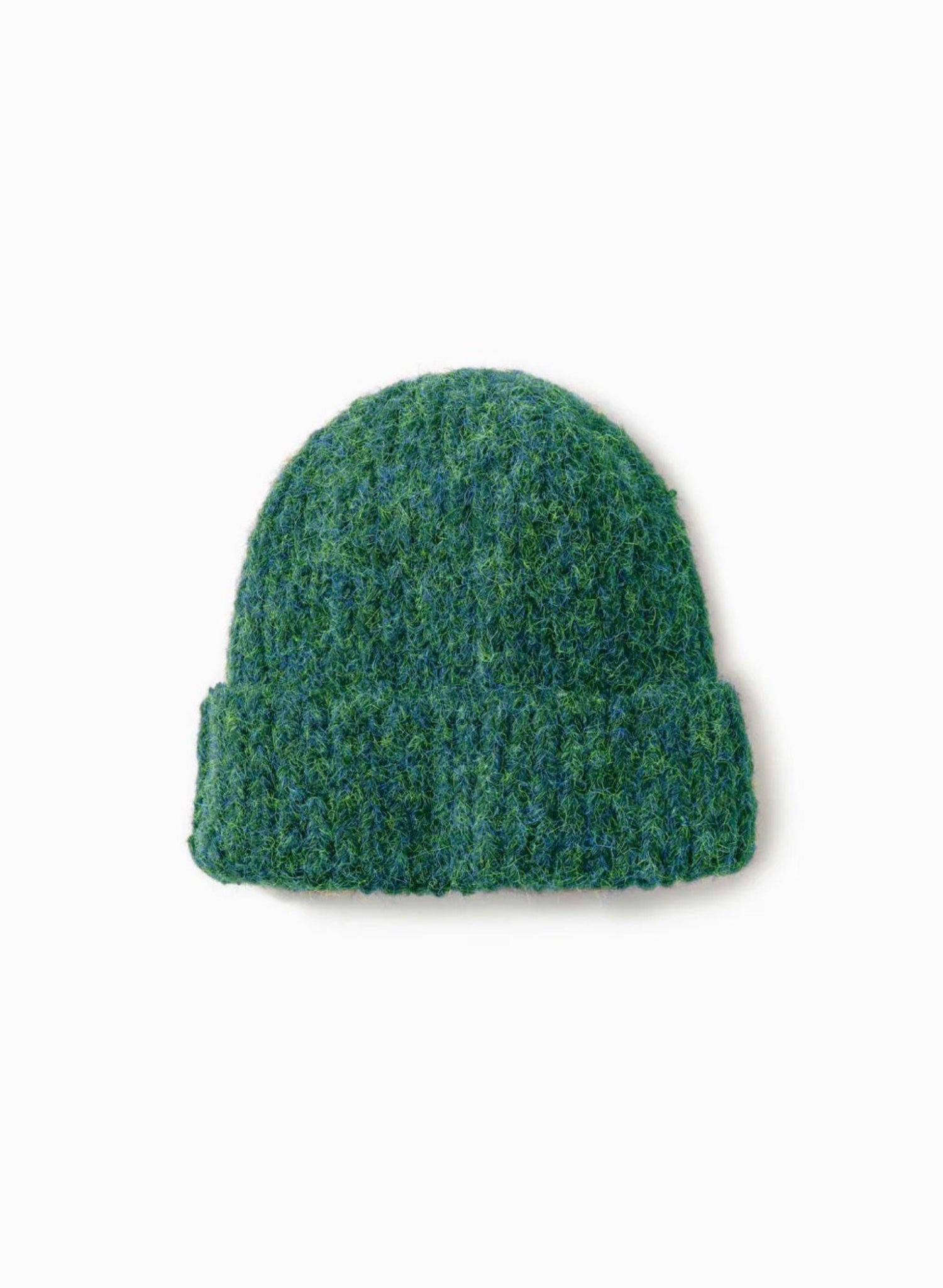 Fuzzy Rib Beanie - Green