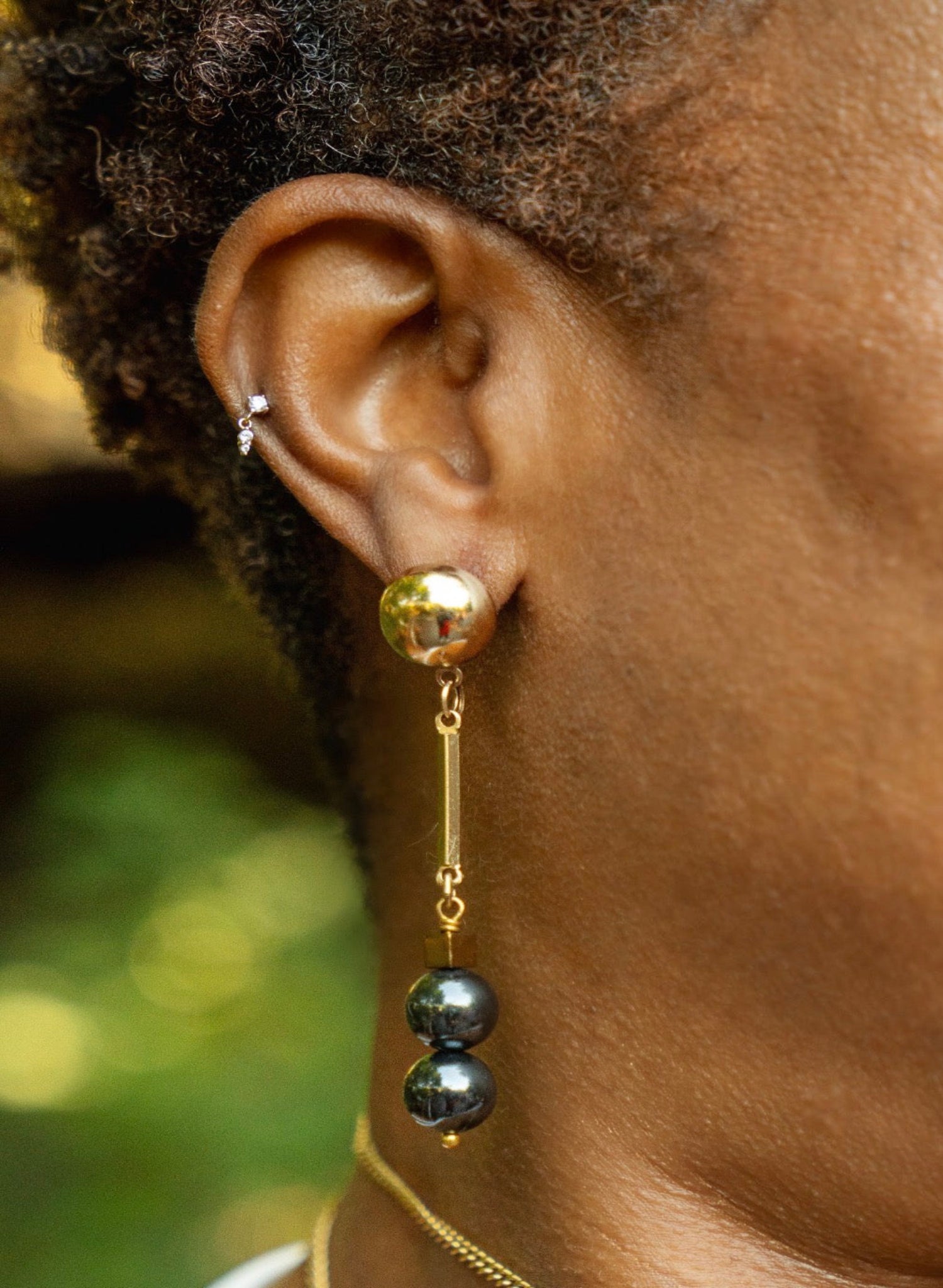 MONOXIDE - Kira Hematite Earrings - XL