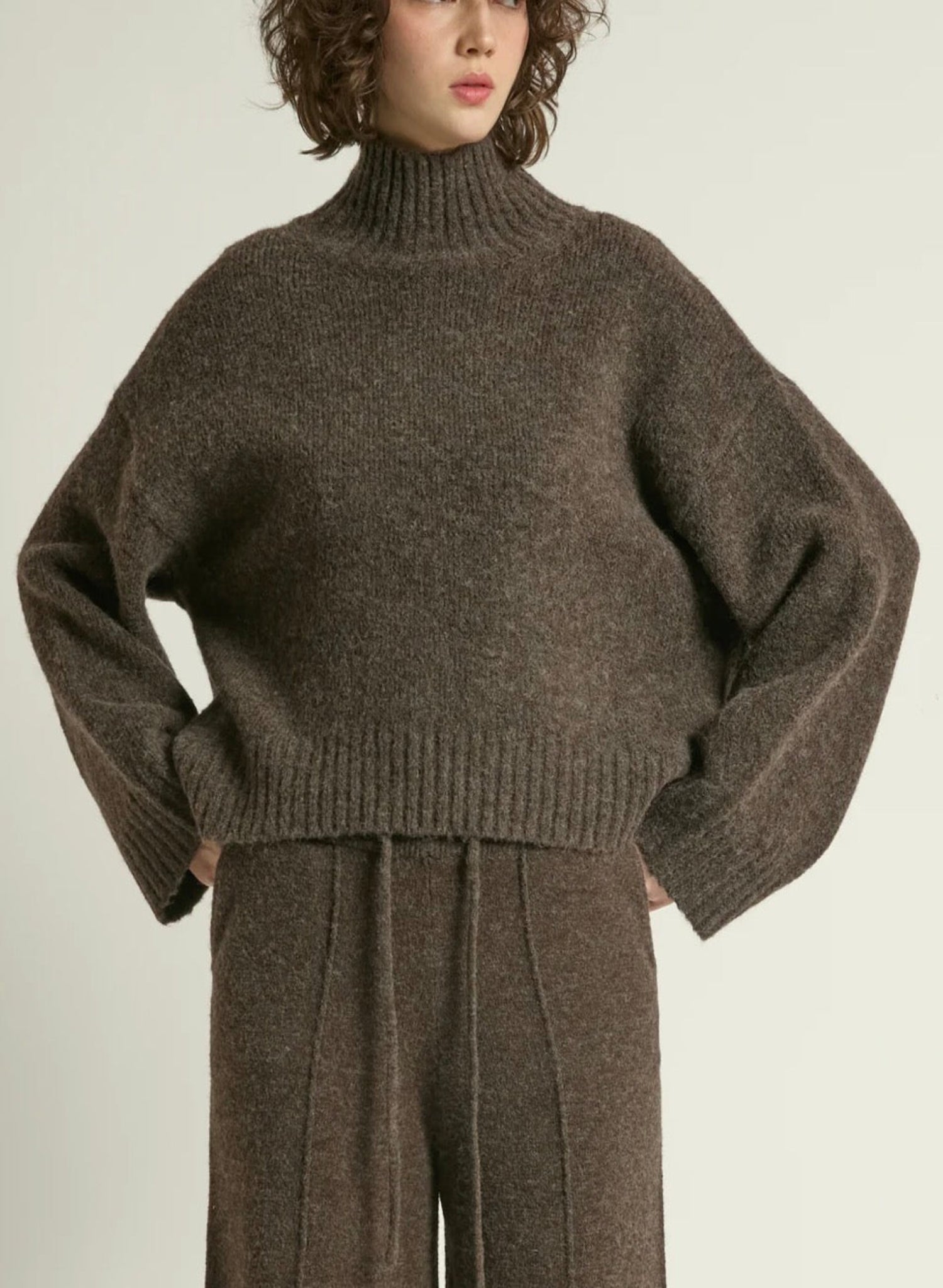 Chunky Mockneck Sweater - Mocha