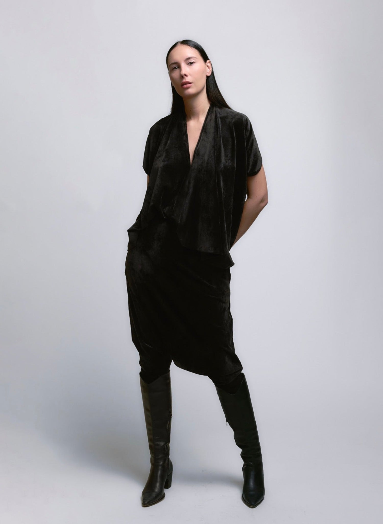 Abstraction Top - Black Velour