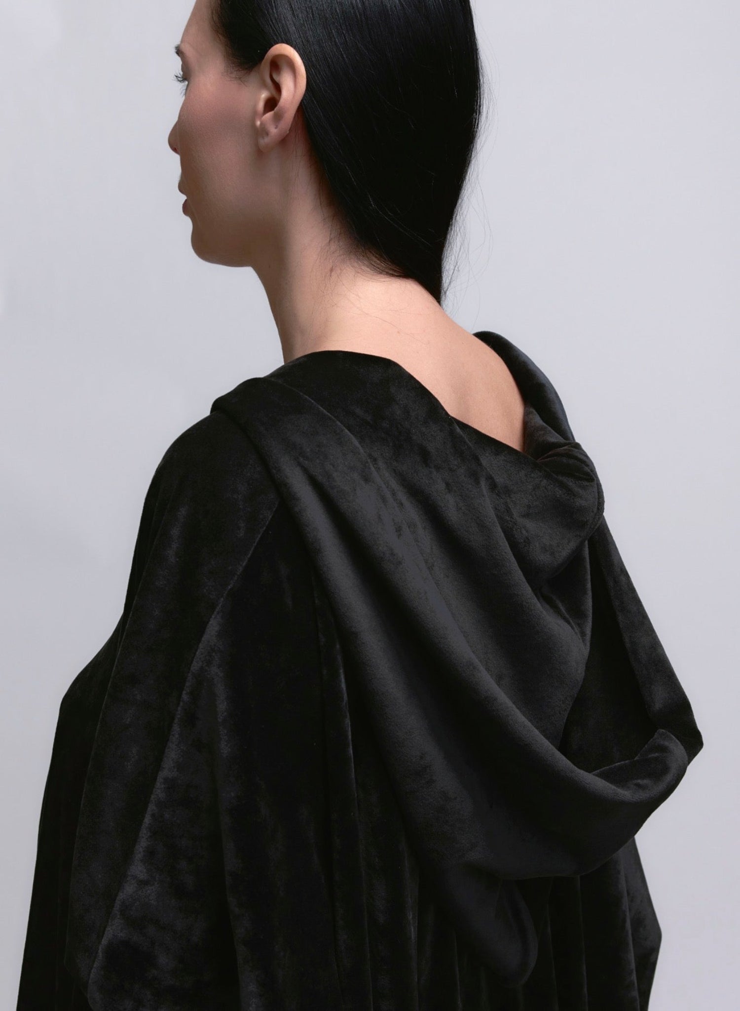 Cozy Hoodie - Black Velour