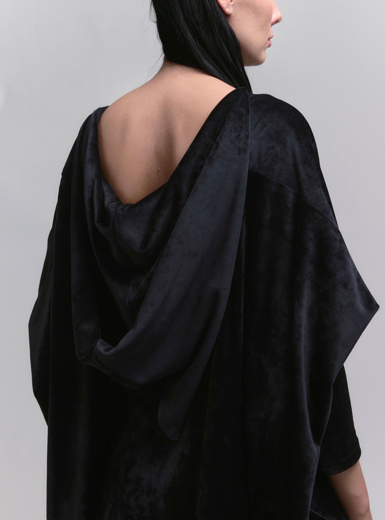 Cozy Hoodie - Black Velour