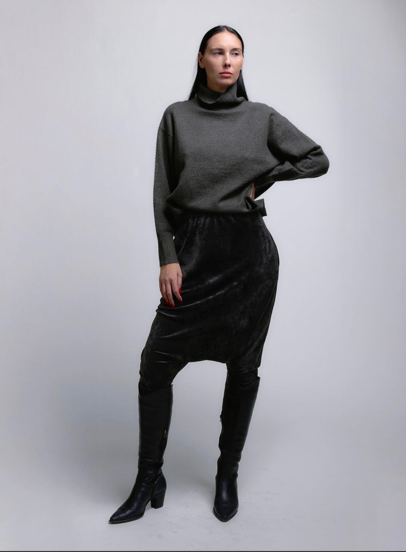Harem Pant - Black Velour