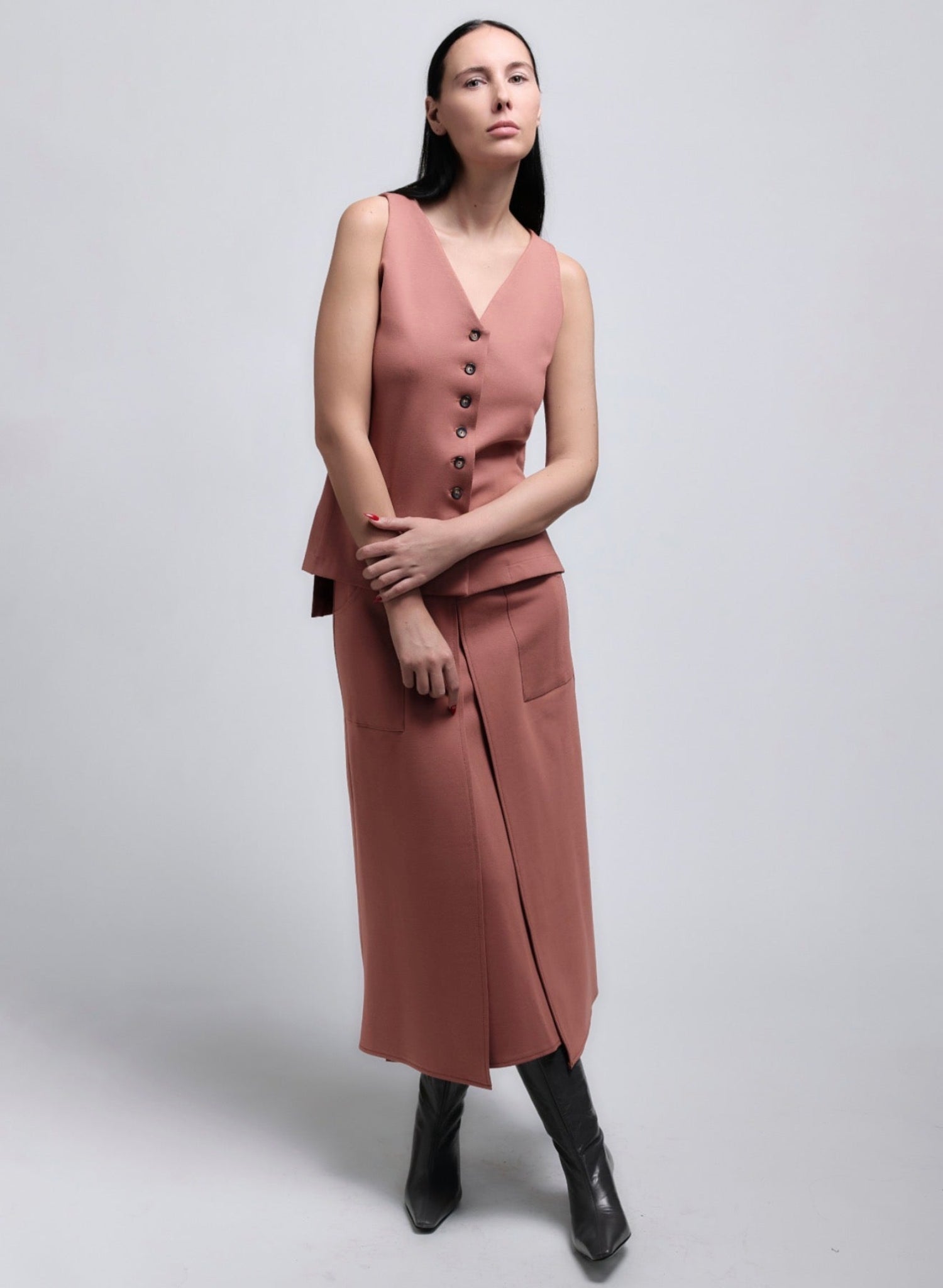 Long Vest - Desert Rose