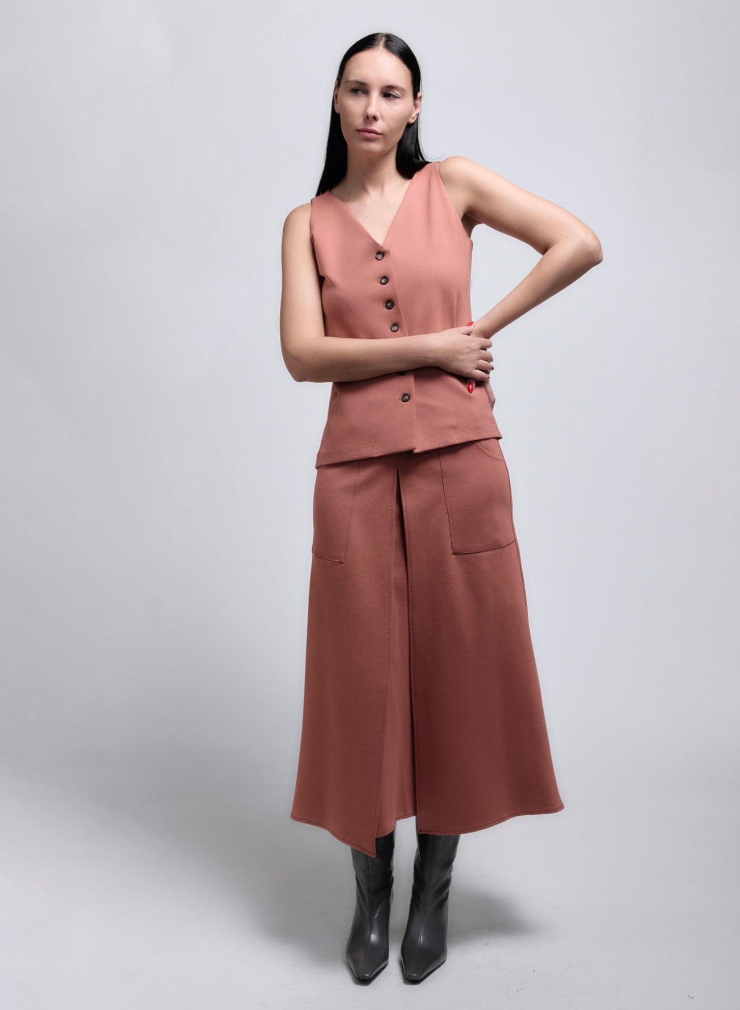 Long Vest - Desert Rose